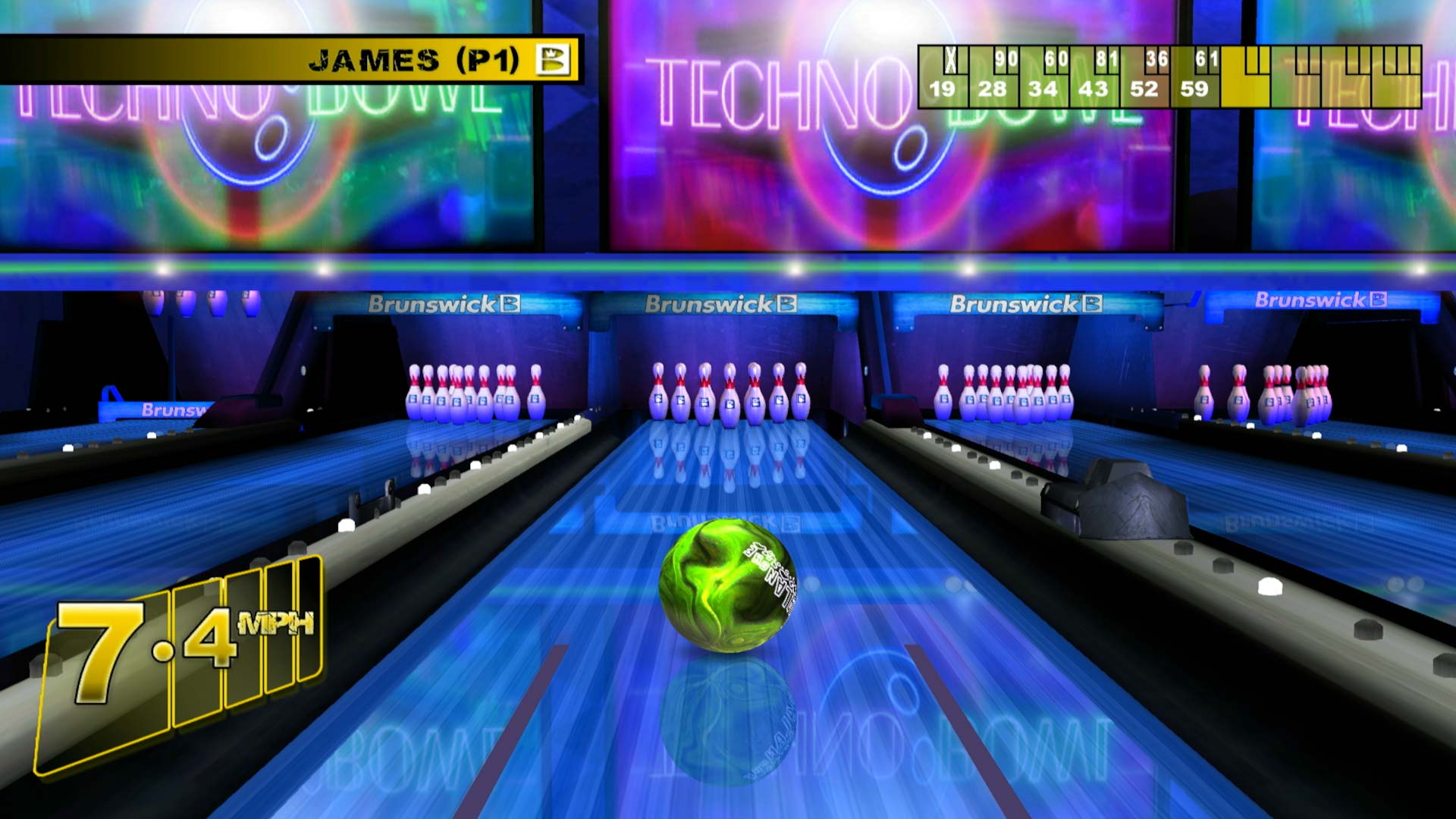 Bruswick Pro Bowling PS3 Technobowl green ball