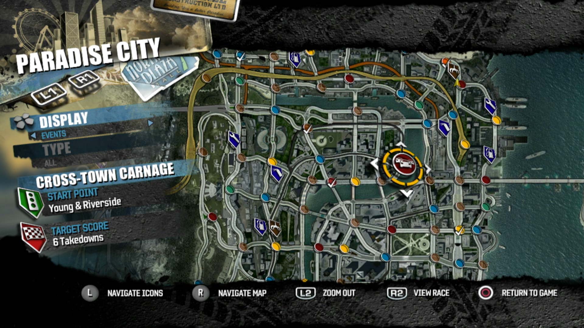 Burnout Paradise PS3 game map