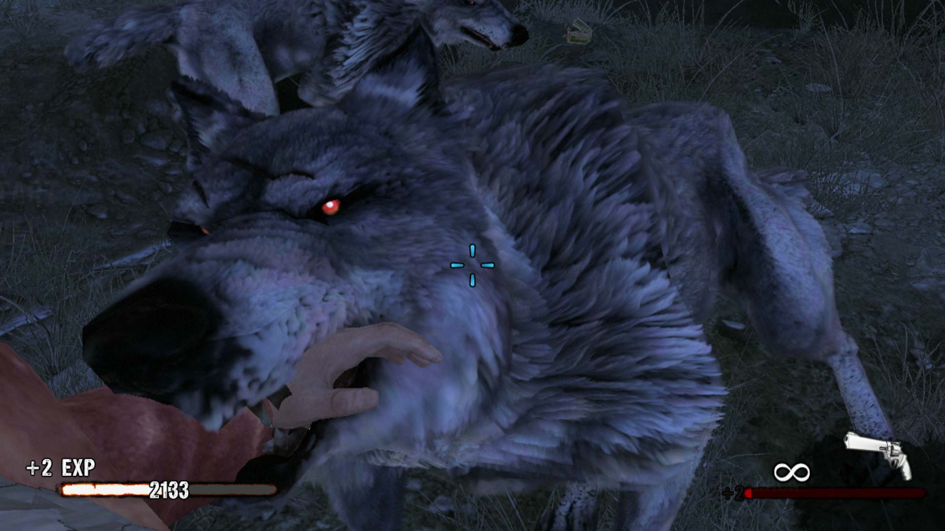 Cabelas Dangerous Hunts 2011 PS3 wolf attacking arm