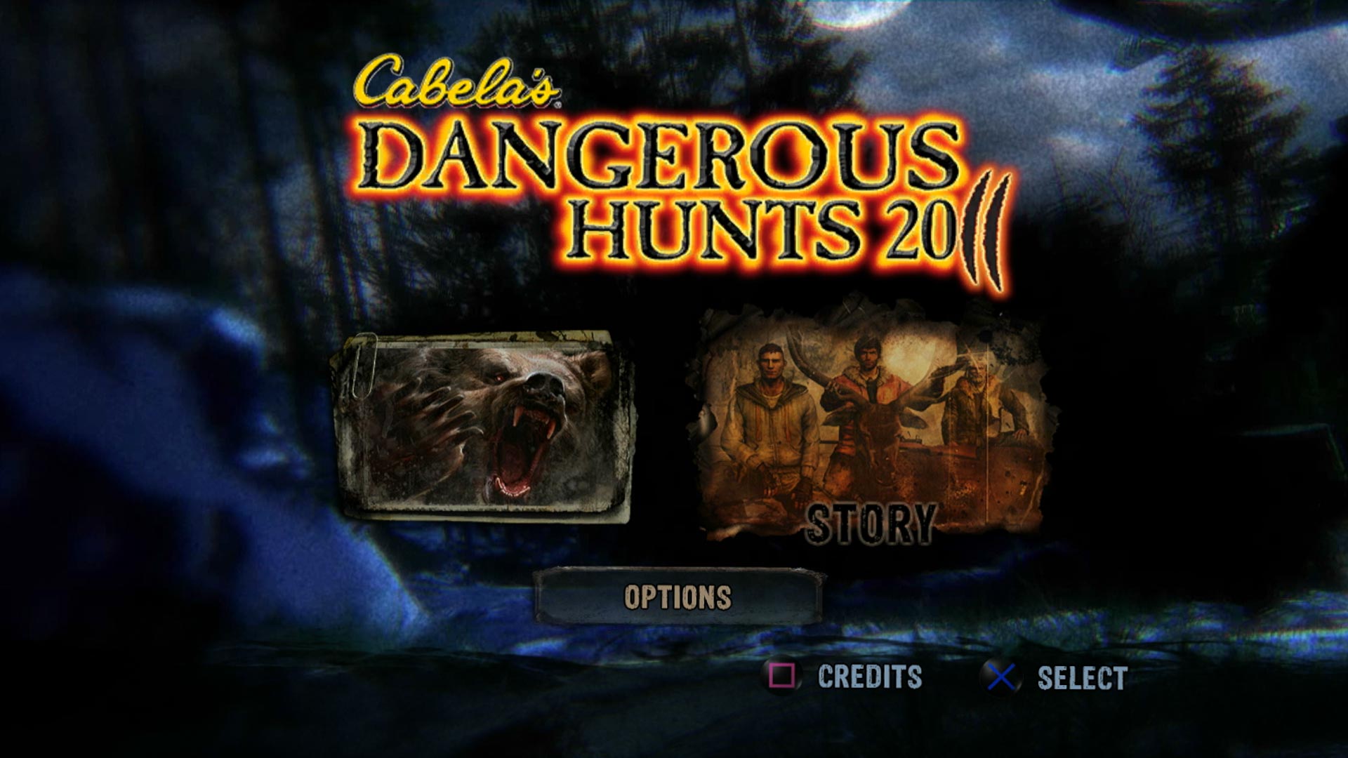 Cabelas Dangerous Hunts 2011 PS3 main menu