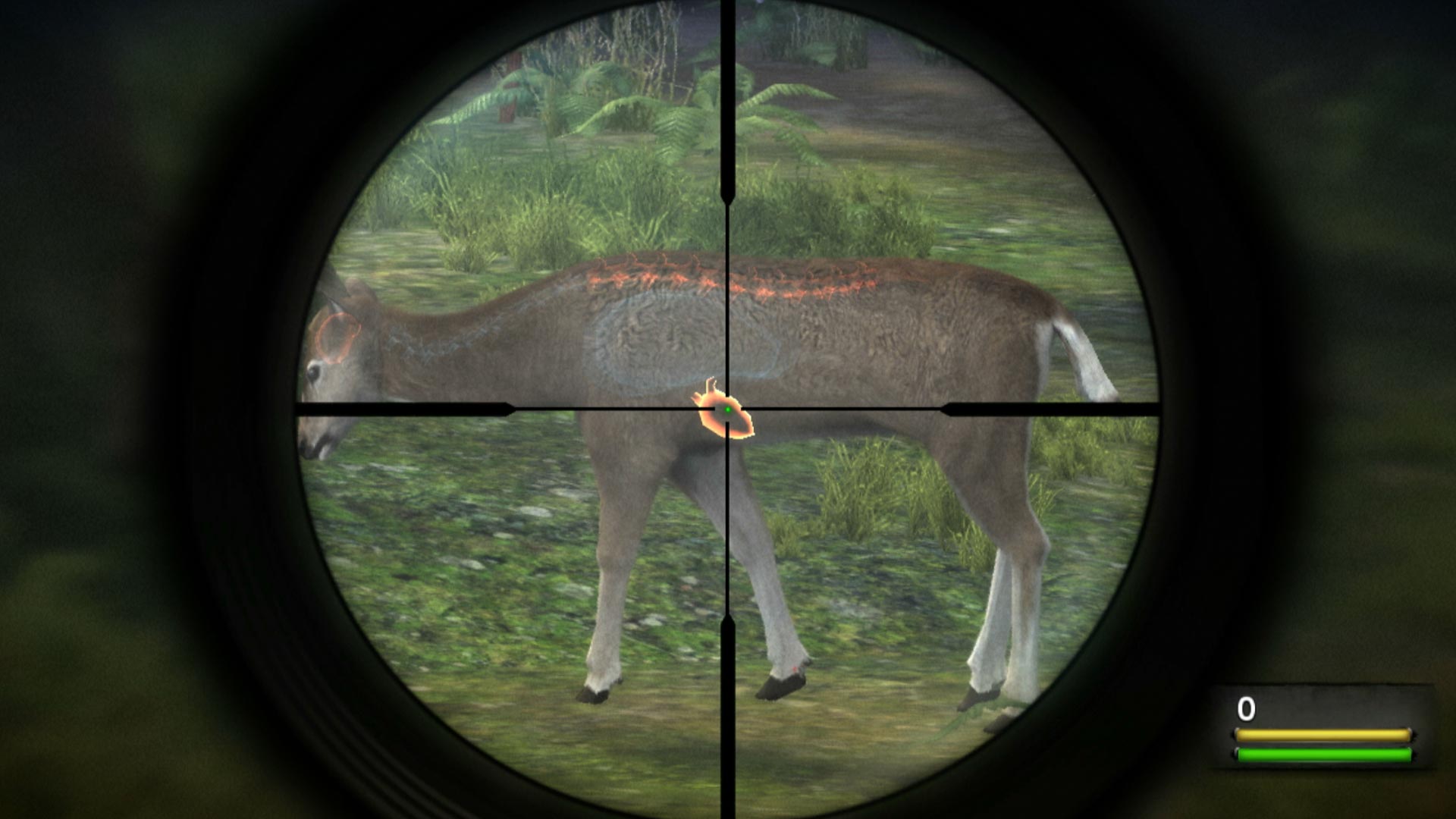 Cabelas Dangerous Hunts 2013 PS3 aiming scope heart glowing