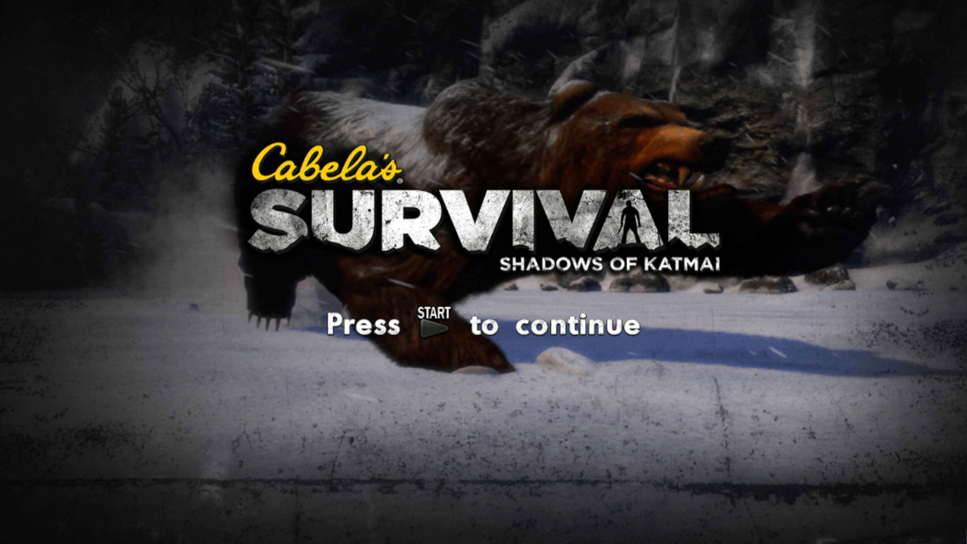 Cabela's Survival Shadows of Katmai PS3 game title start screen