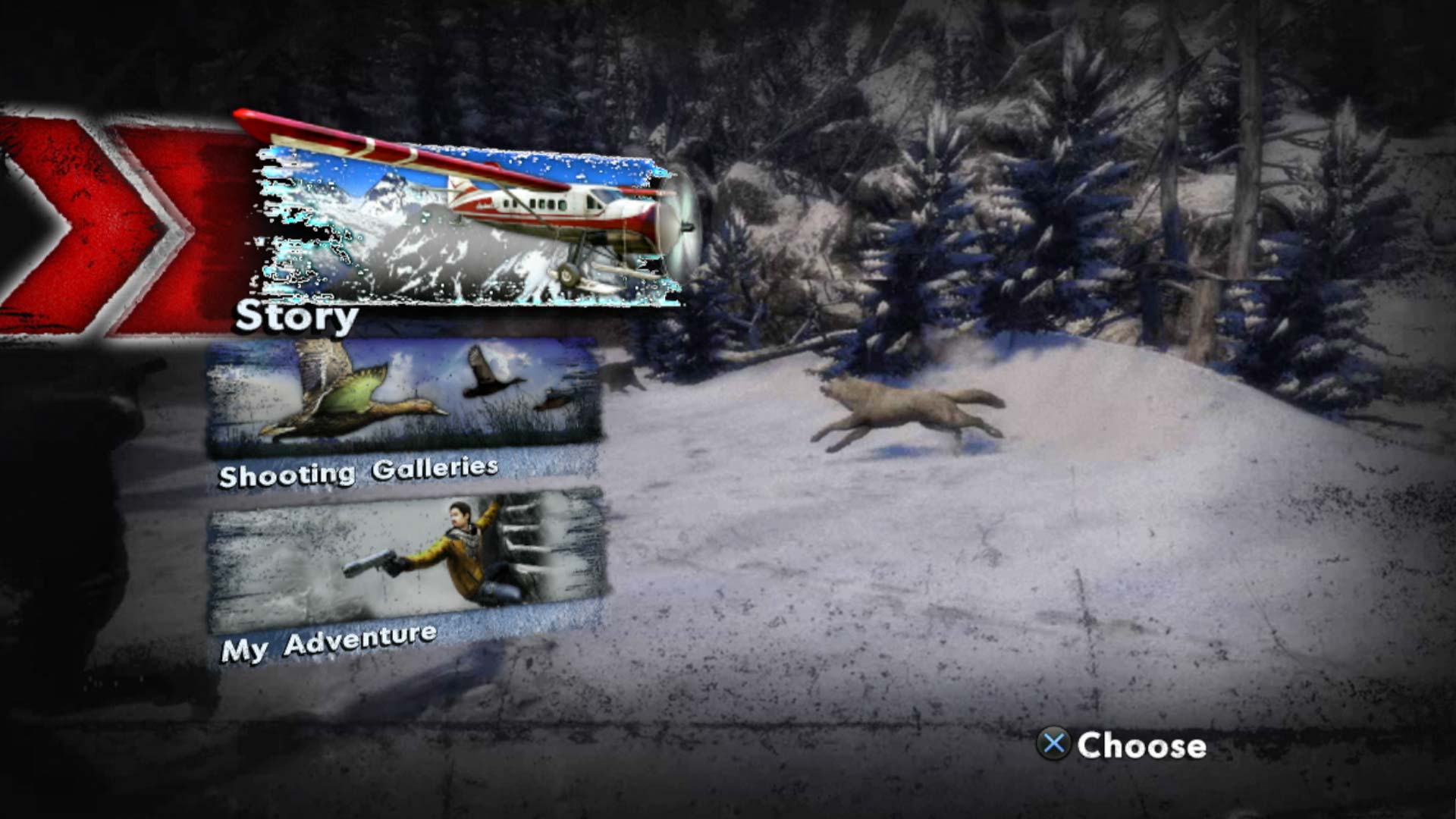 Cabela's Survival Shadows of Katmai PS3 game main menu screen