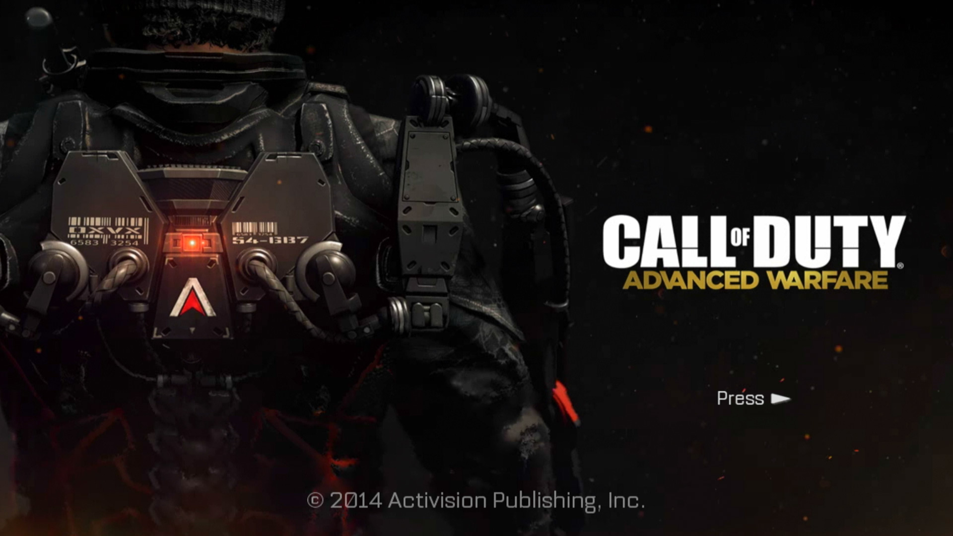 Call of Duty Advanced Warfare PS3 title start screen