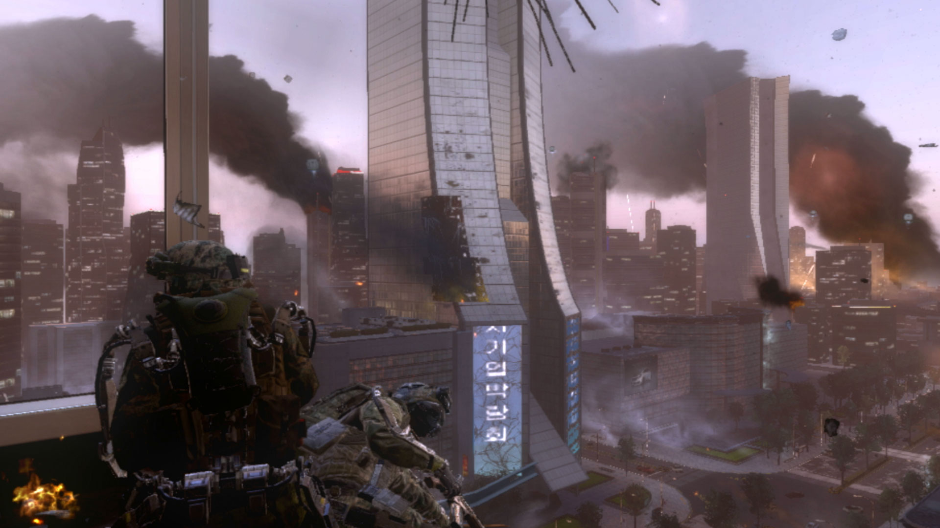 Call of Duty Advanced Warfare PS3 city destruction gameplay