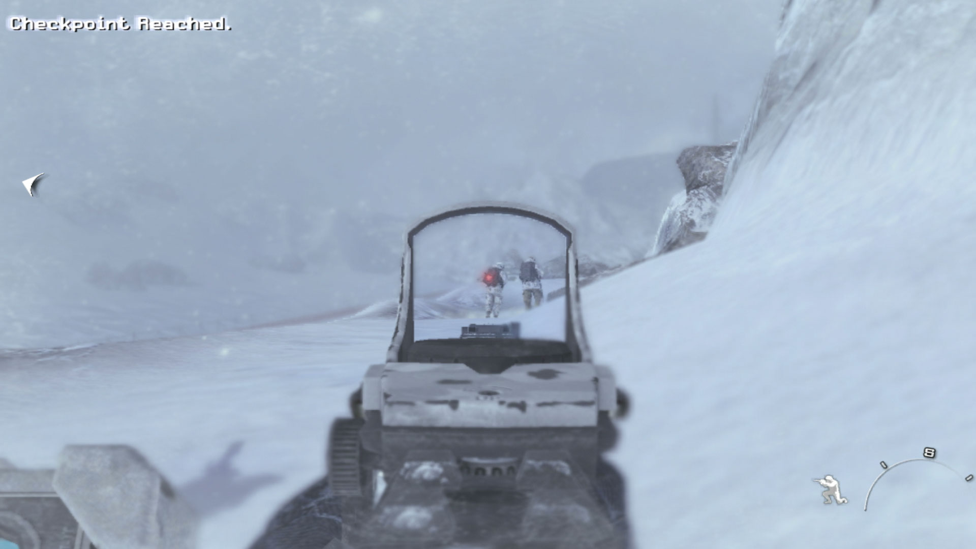 Call of Duty Modern Warfare 3 PS3 aiming scope enemy snow