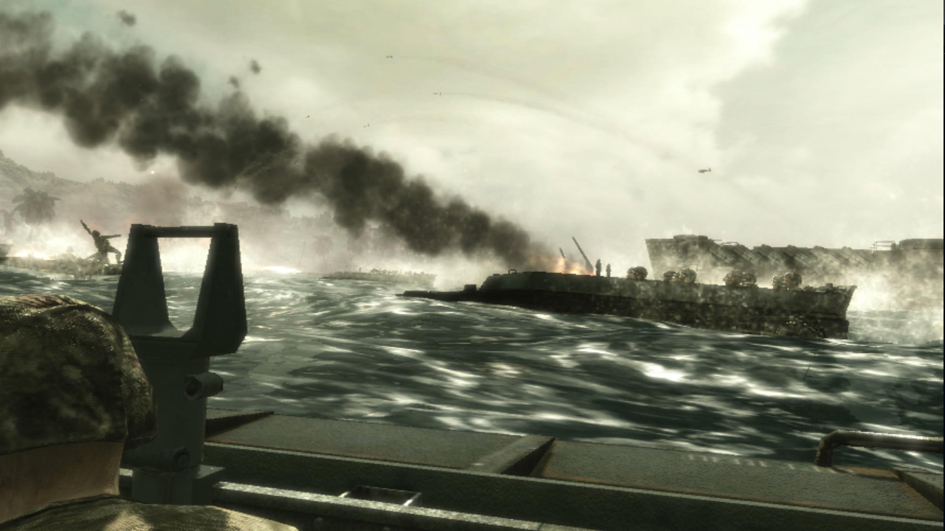 Call of Duty World at War PS3 rockets firing boat