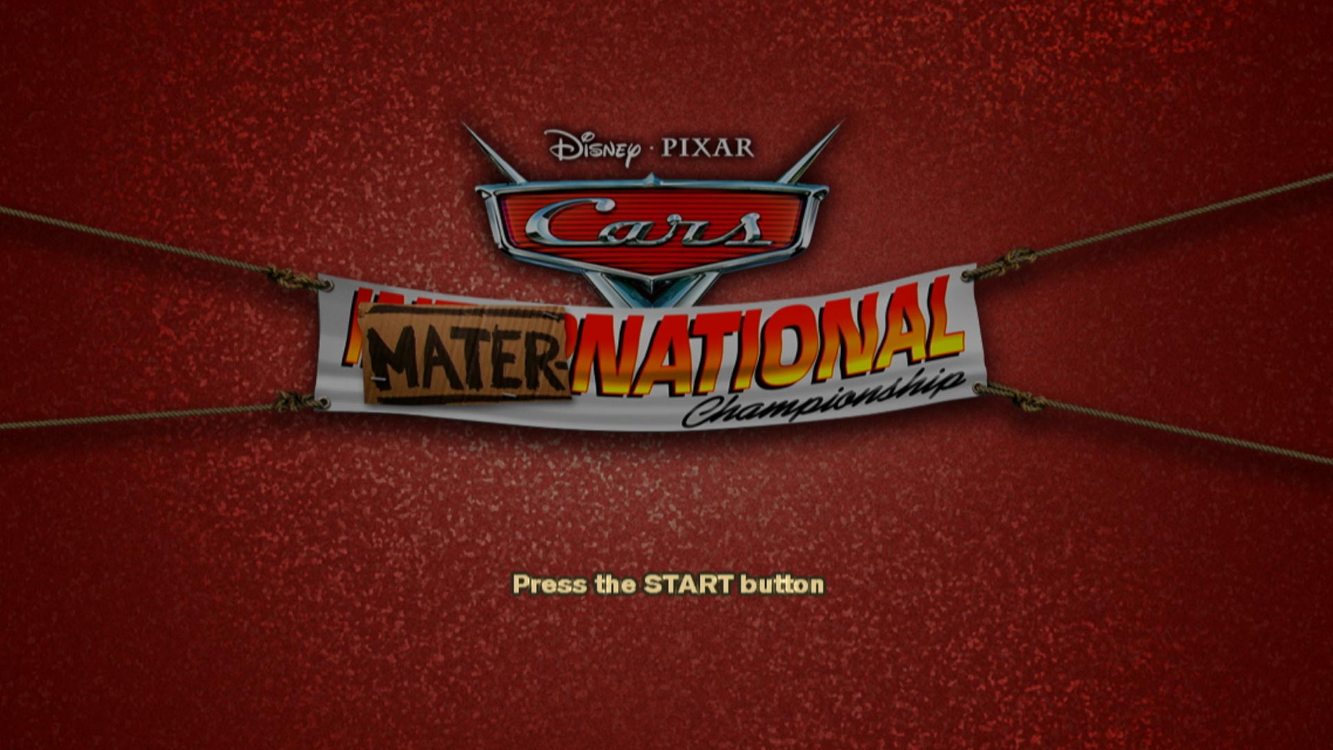 Cars Mater-National Championship PS3 game title start screen