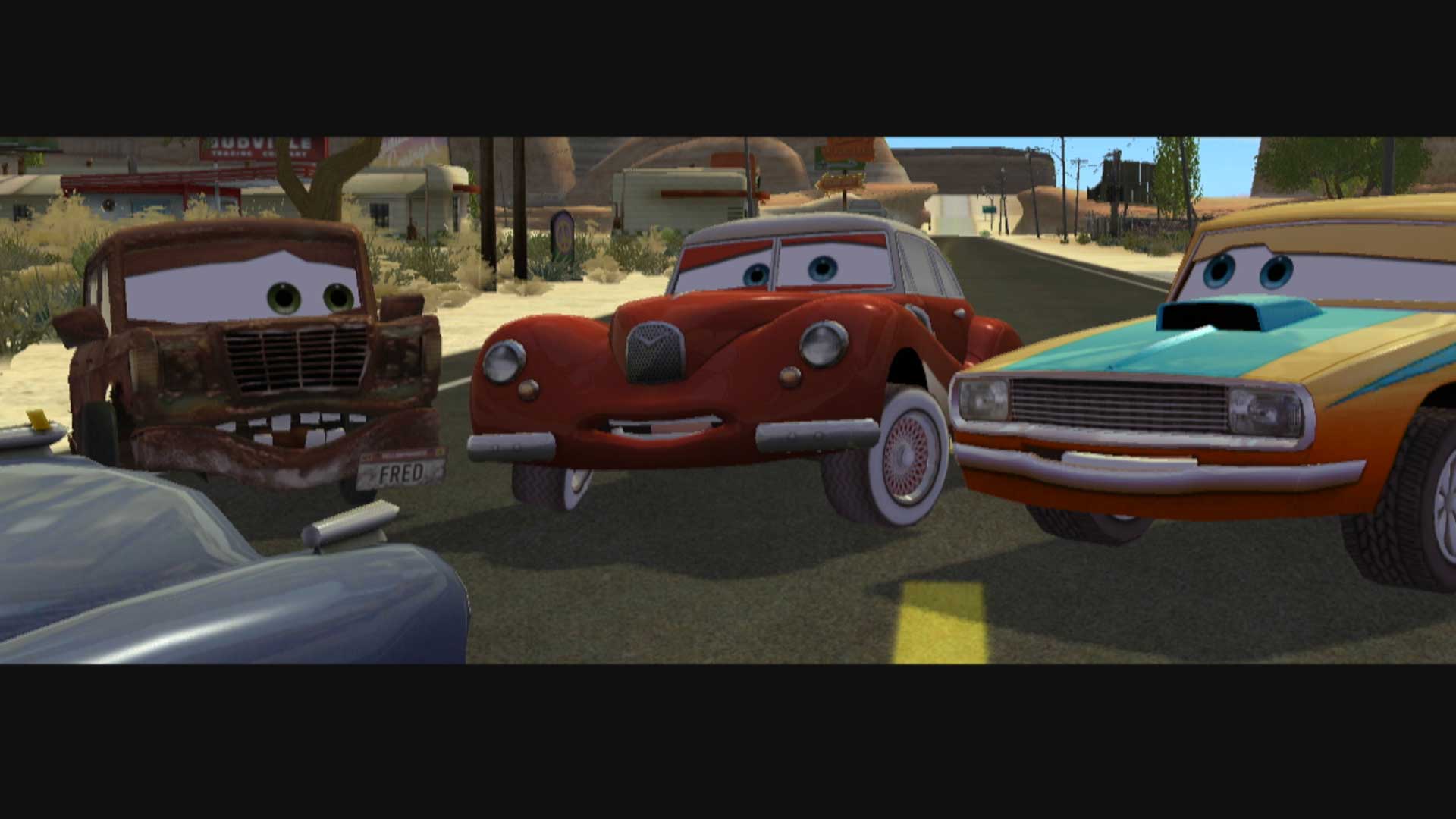 Cars Mater-National Championship PS3 cutscene 4 cars