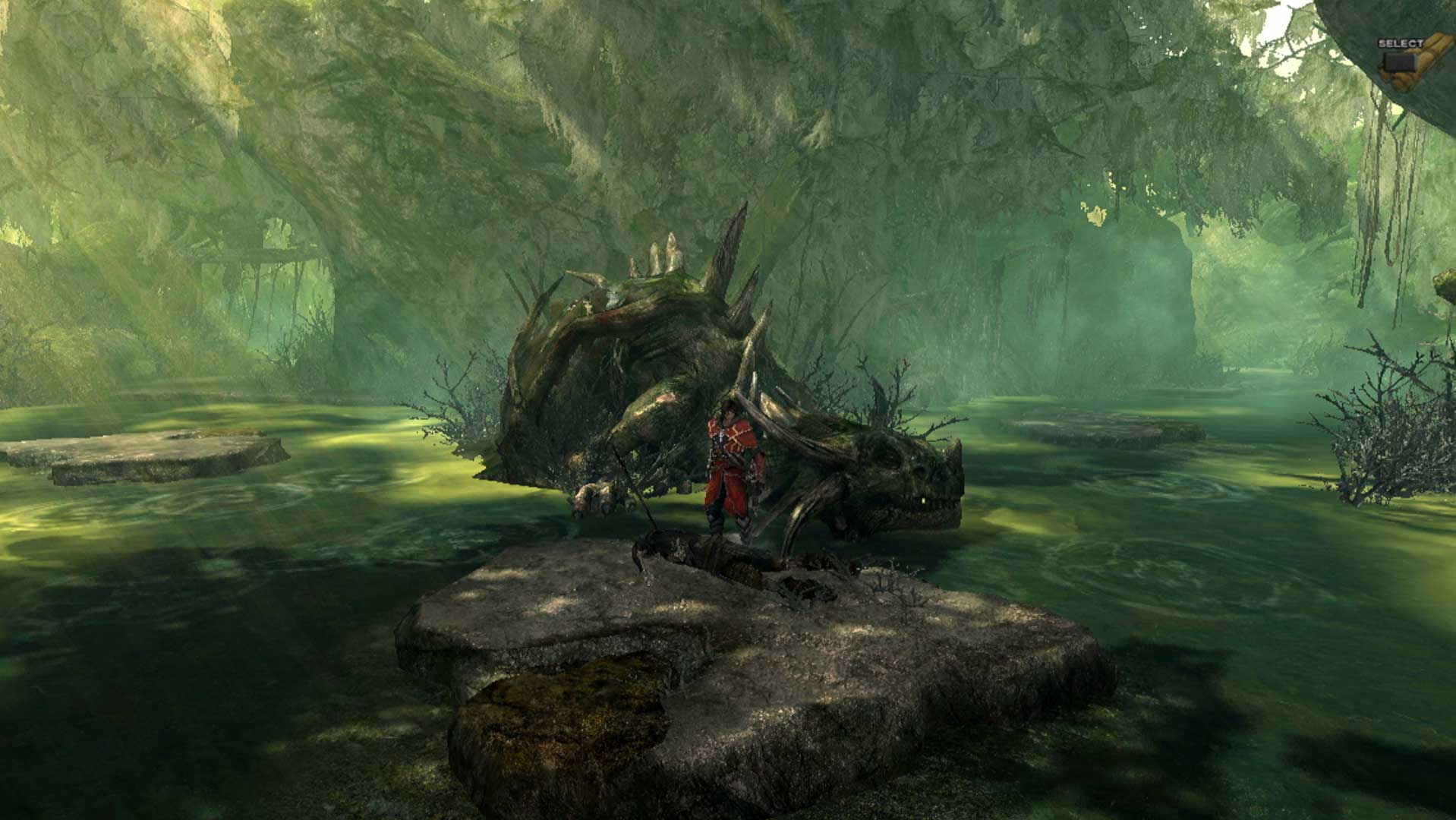 Castlevania Lords of Shadow PS3 dinosaur shaped environment