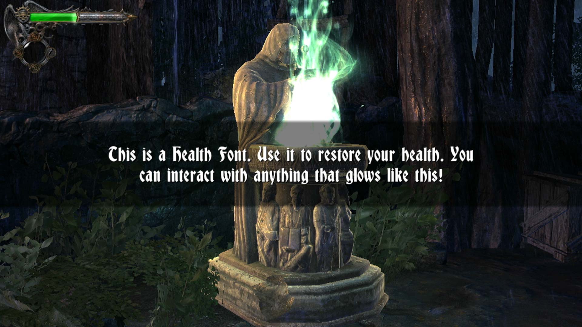 Castlevania Lords of Shadow PS3 green health fountain