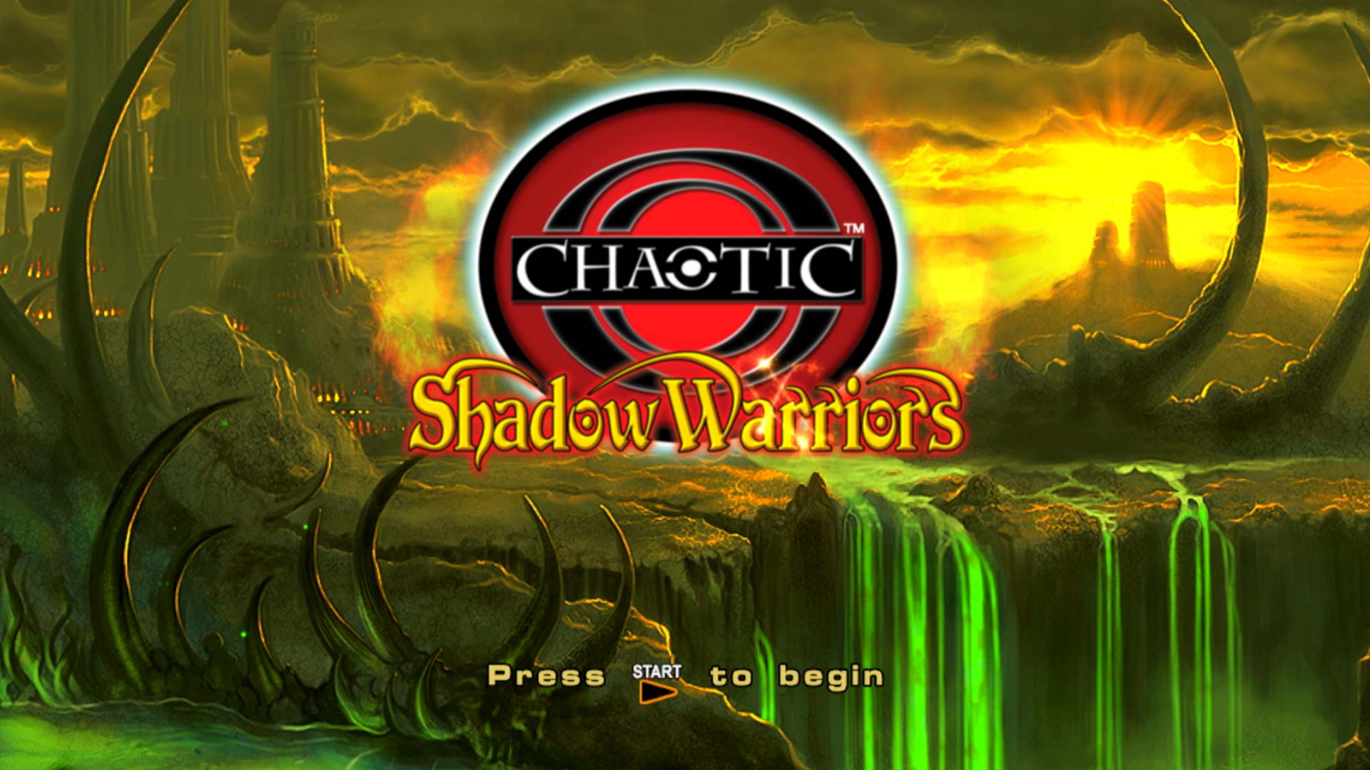 Chaotic Shadow Warriors PS3 title press start screen