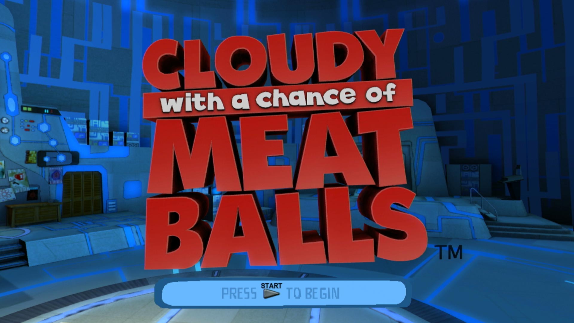 Cloudy with a Chance of Meatballs PS3 title start screen