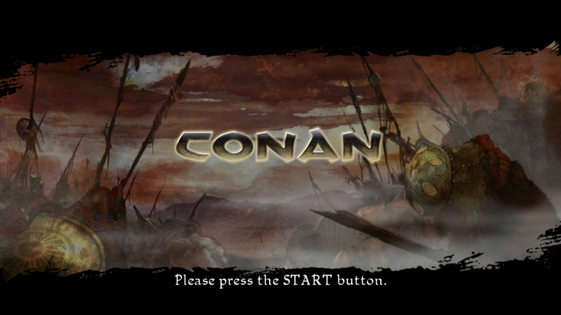 Conan PS3 game title press start screen