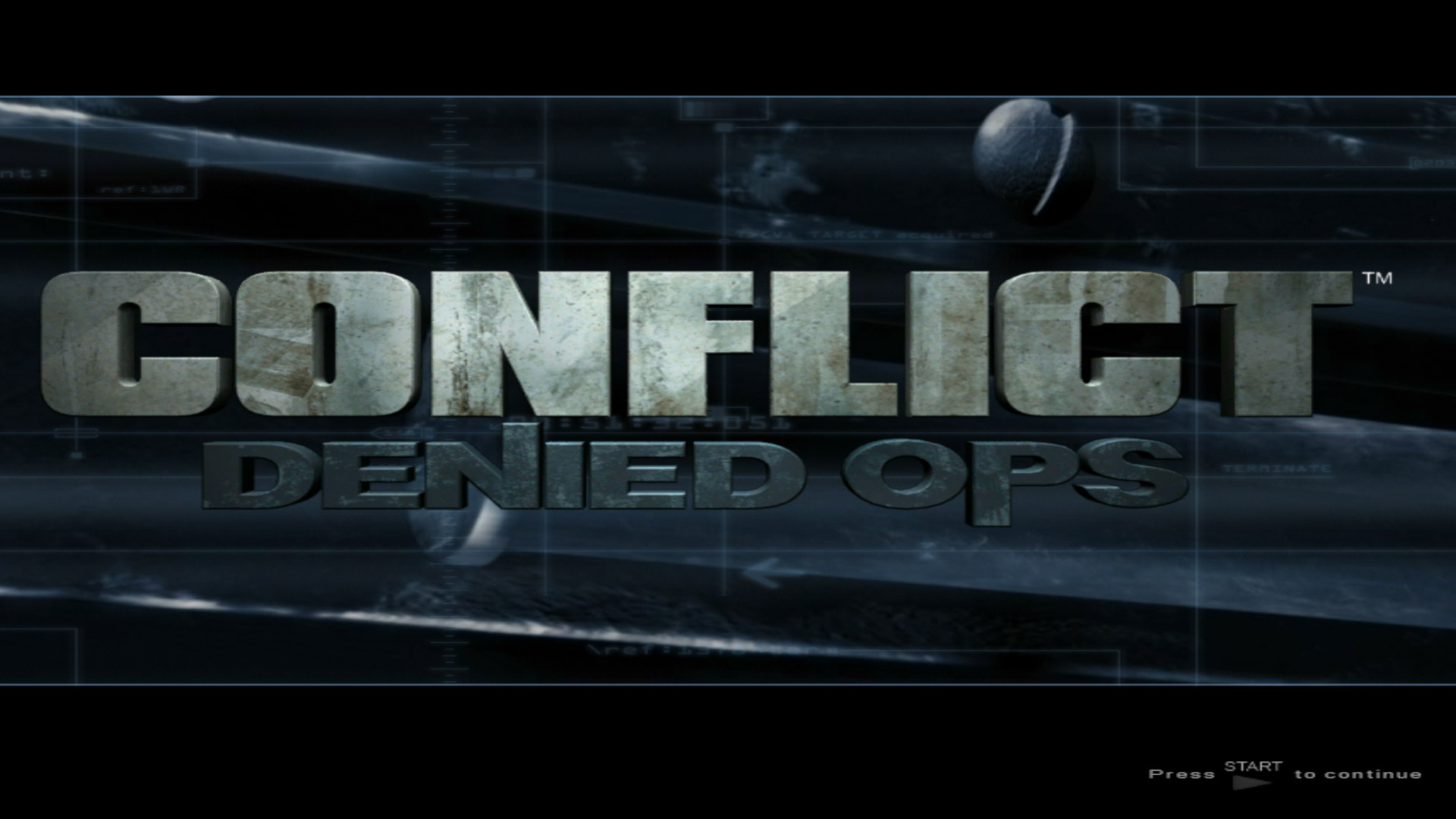 Conflict Denied Ops PS3 title start screen