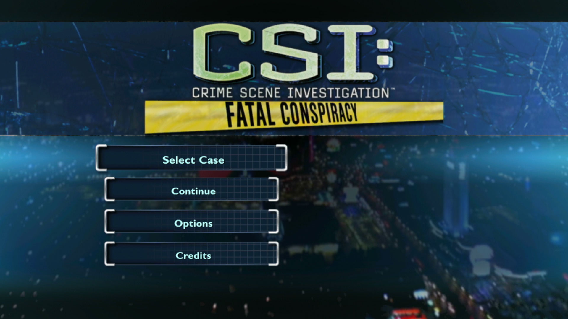 CSI Fatal Conspiracy PS3 game title start screen title start screen