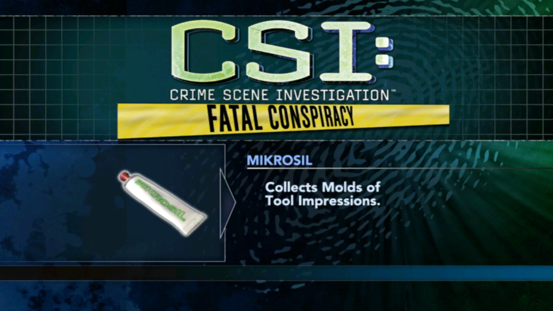 CSI Fatal Conspiracy PS3 mikrosil tool