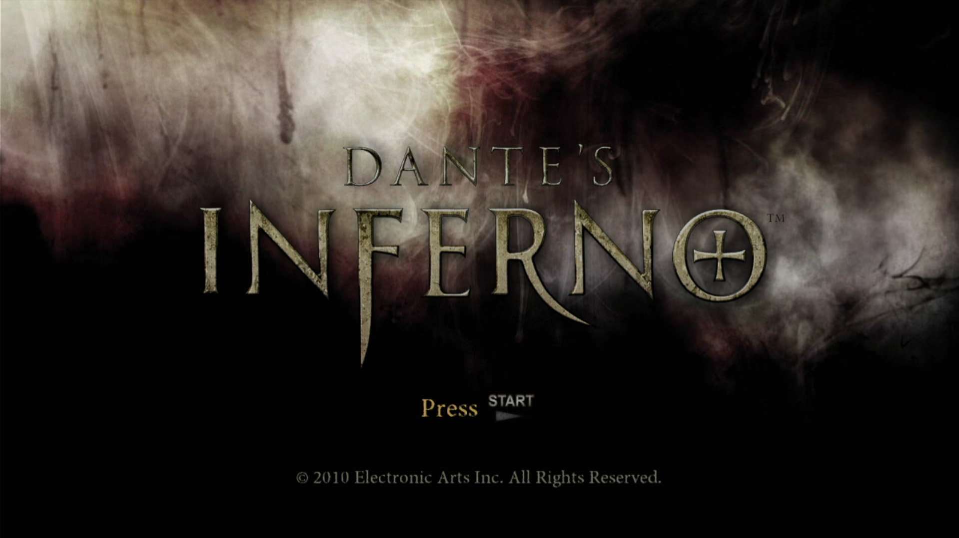 Dante's Inferno PS3 game title start screen