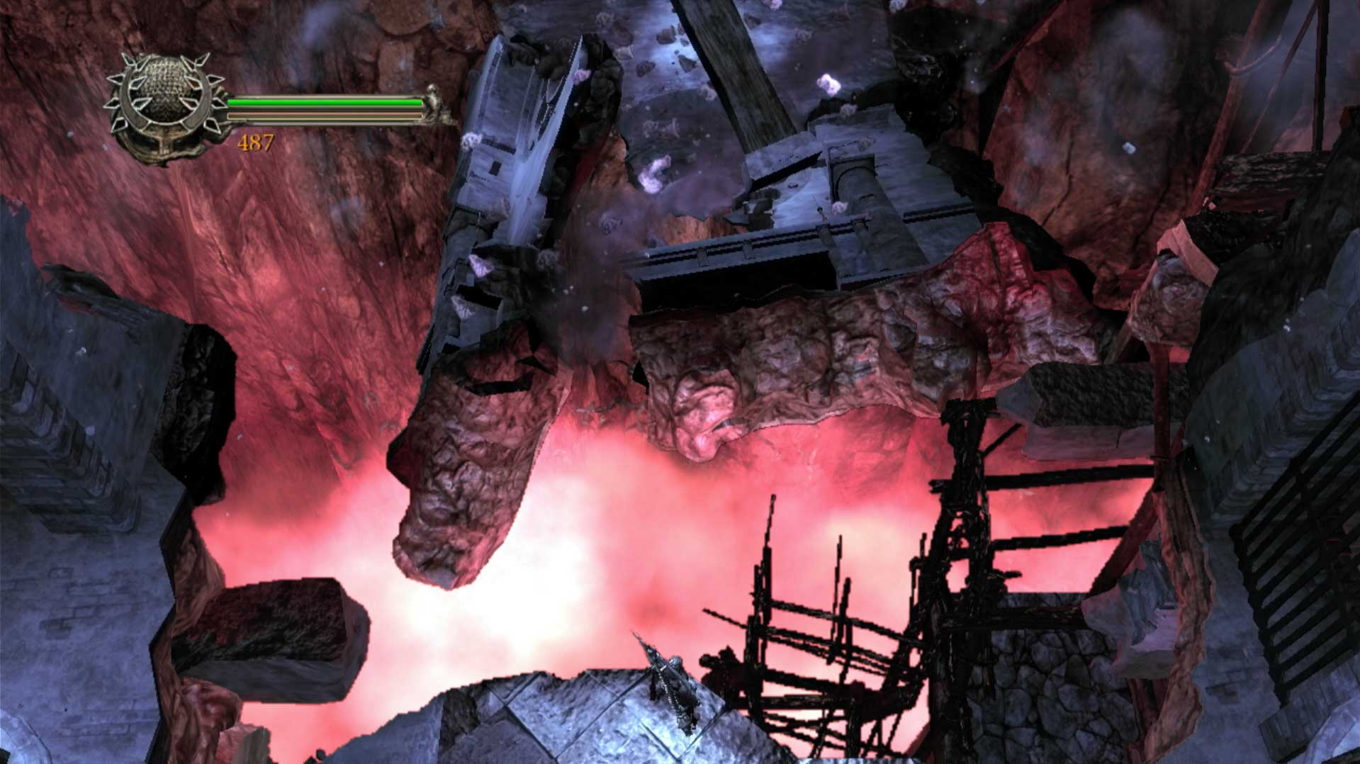 Dante's Inferno PS3 ground falling beneath