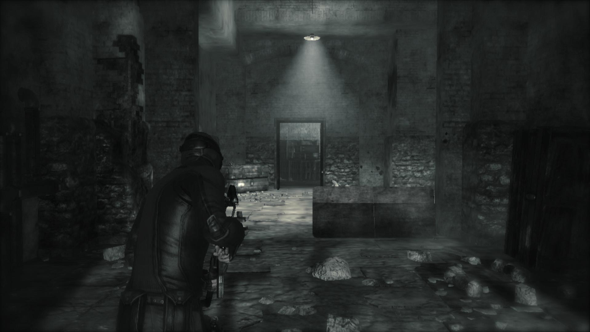 Dark Sector PS3 gameplay dark interior