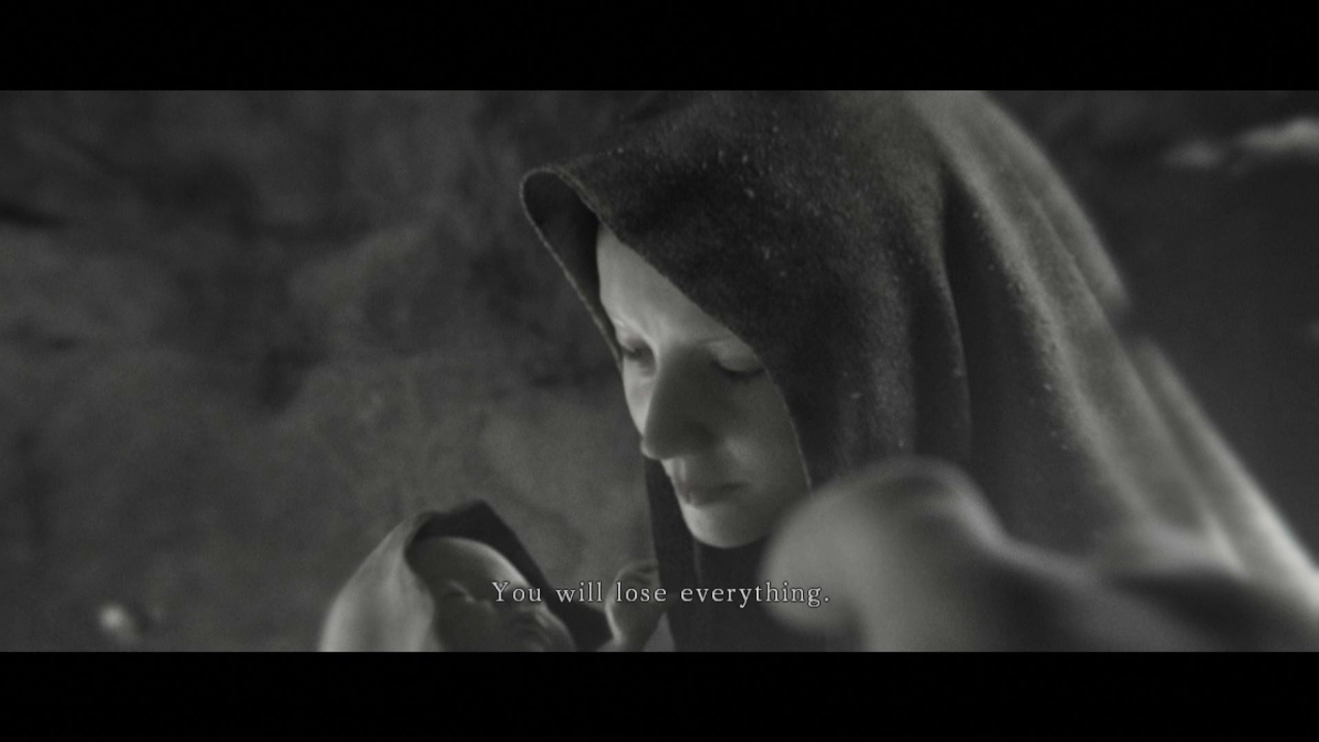 Dark Souls II PS3 cutscene black and white