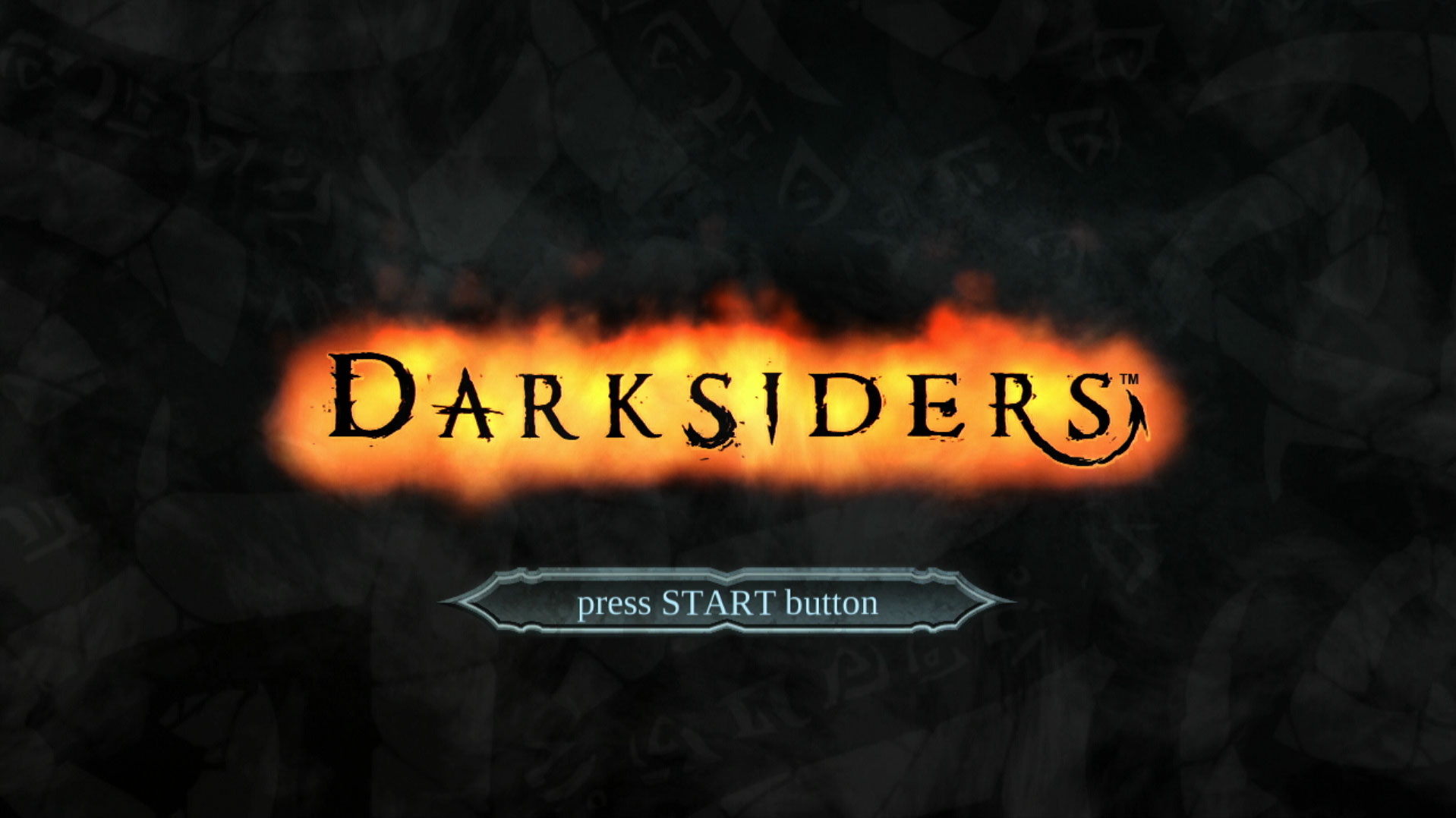 Darksiders PS3 game title start screen