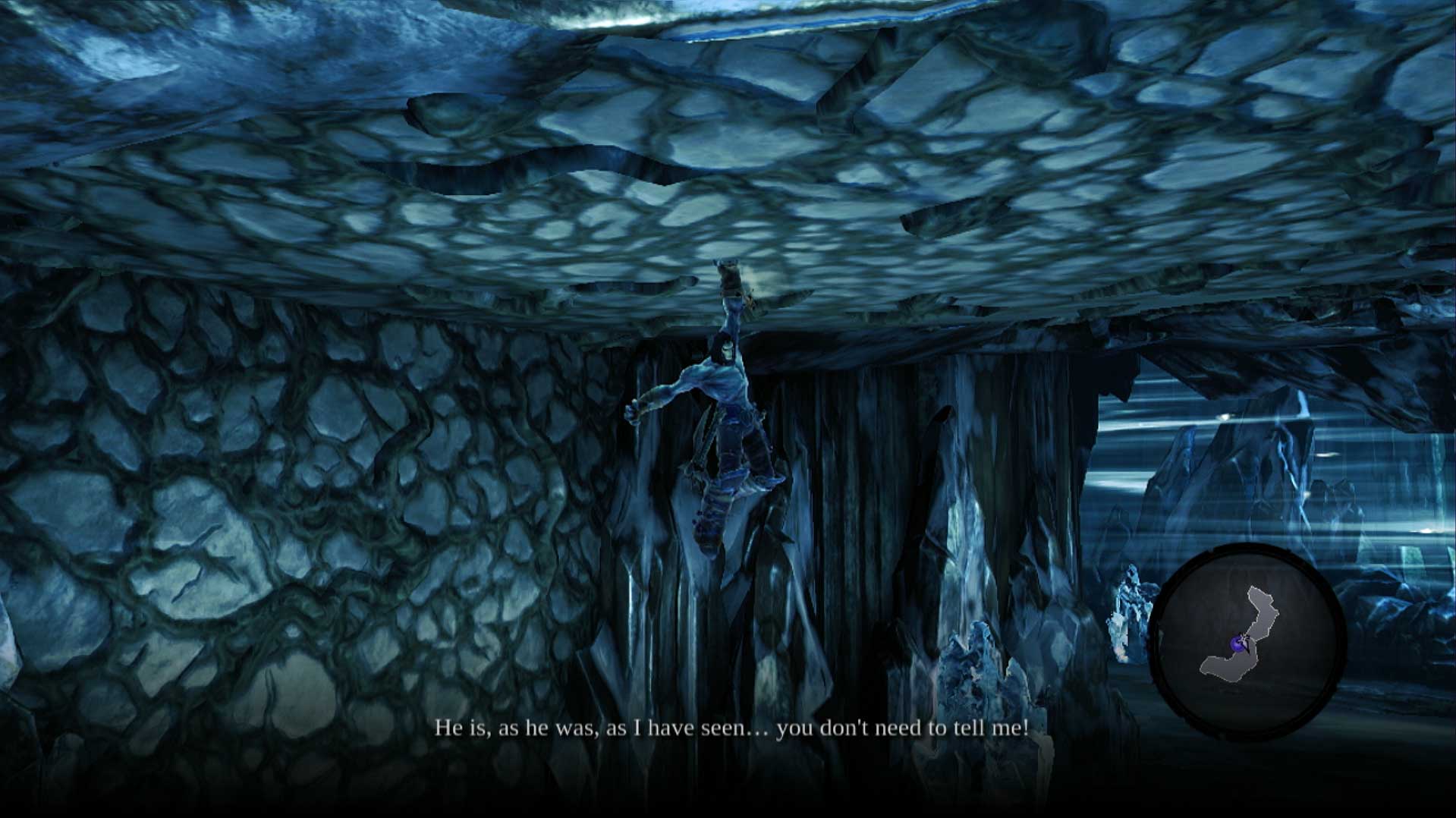 Darksiders II PS3 climbing ceiling gameplay