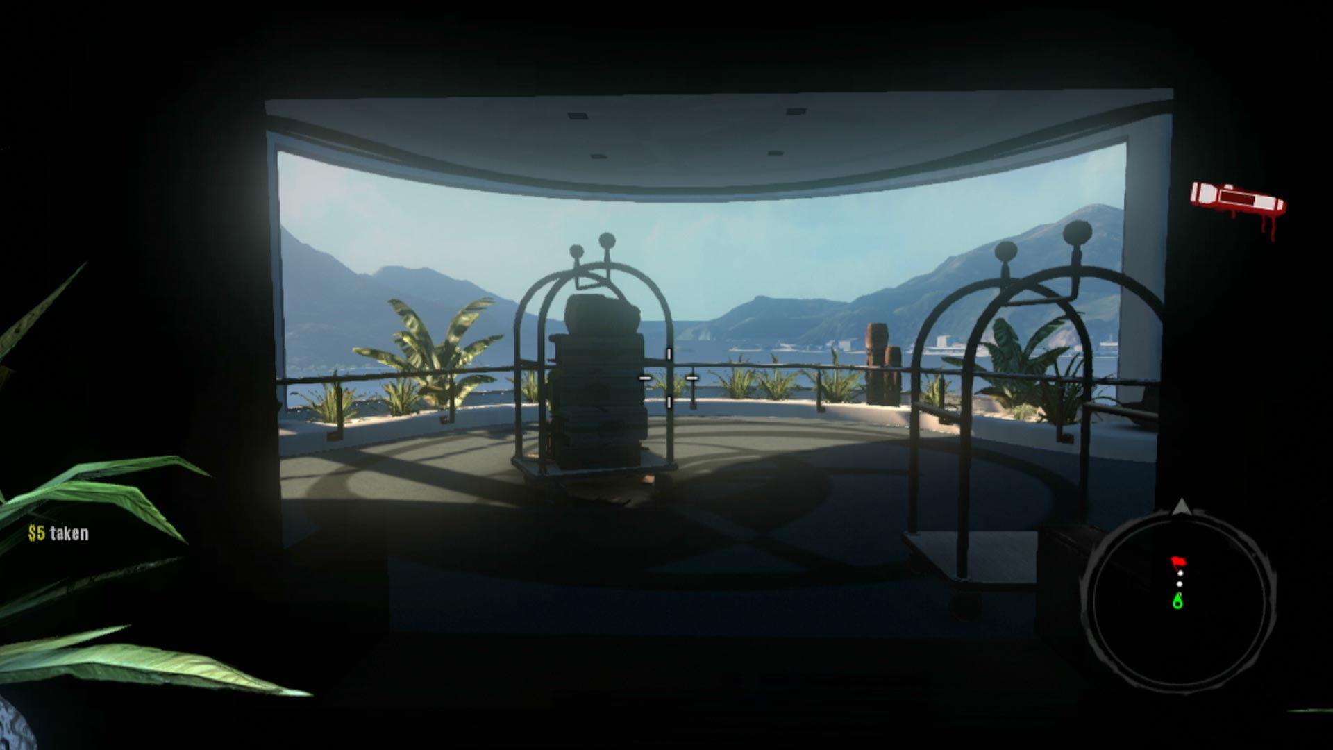 Dead Island PS3 hotel lobby view outside