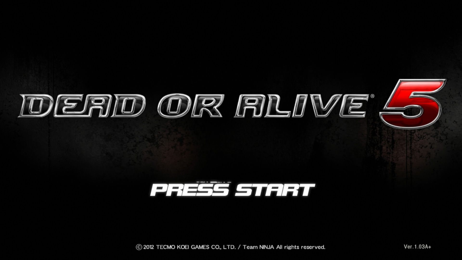 Dead or Alive 5 PS3 game title start screen