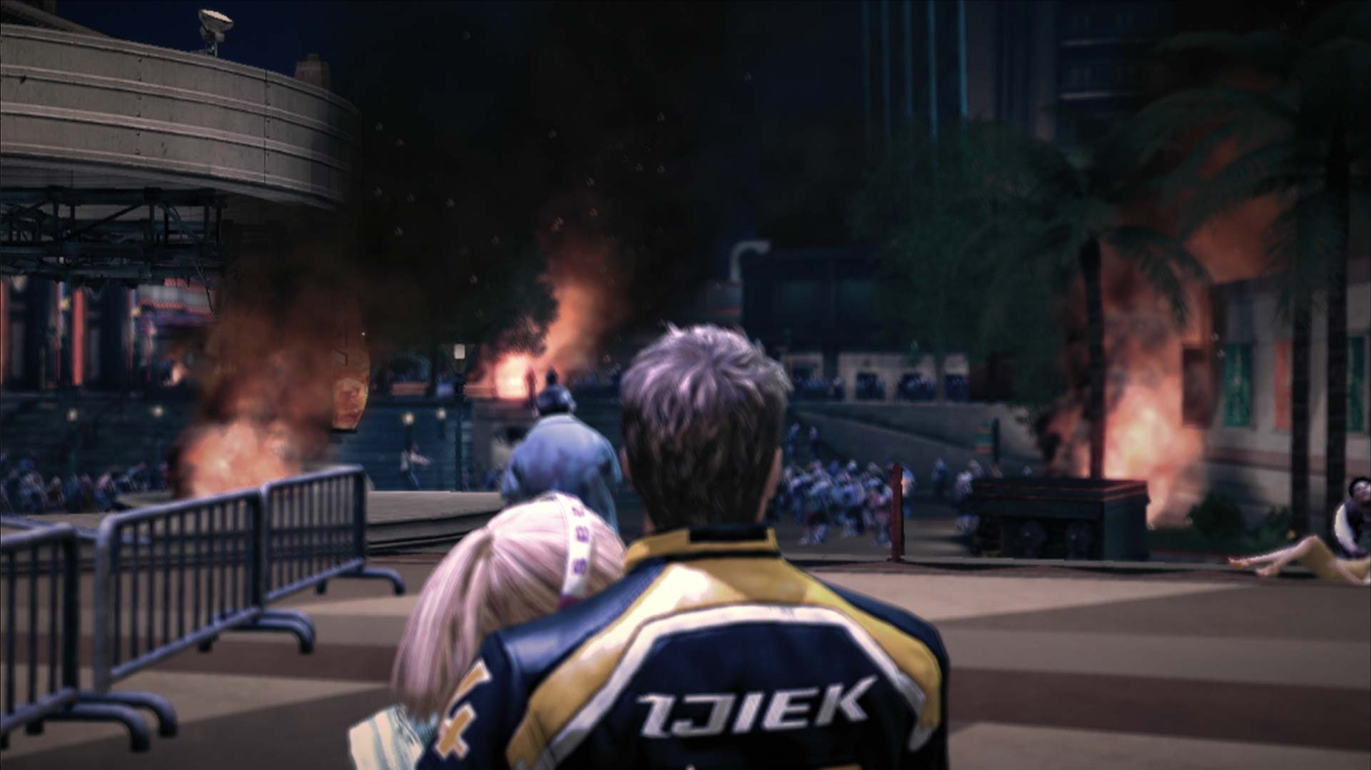 Dead Rising 2 PS3 carrying katey outdoor cutscene