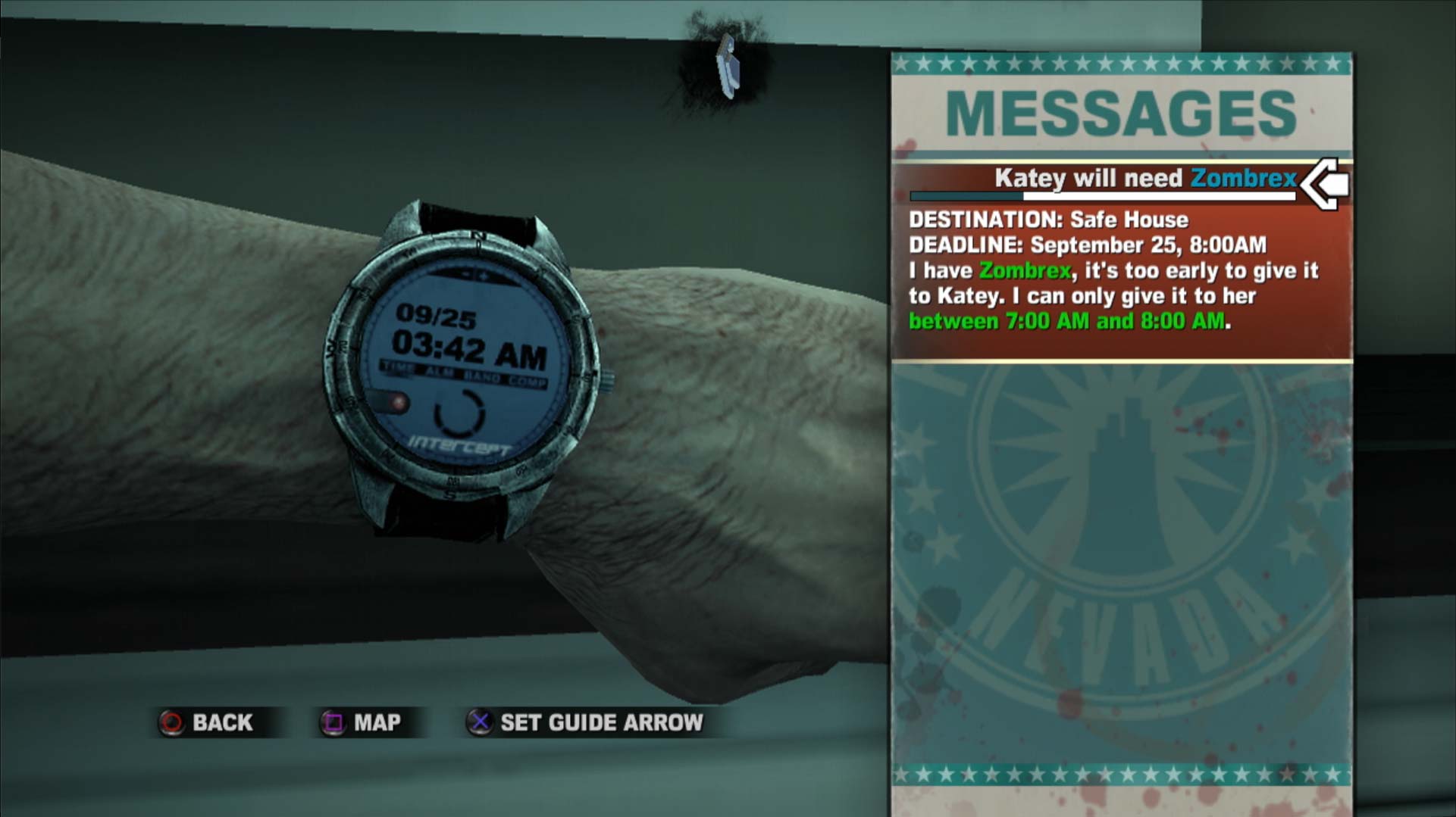 Dead Rising 2 PS3 watch check time