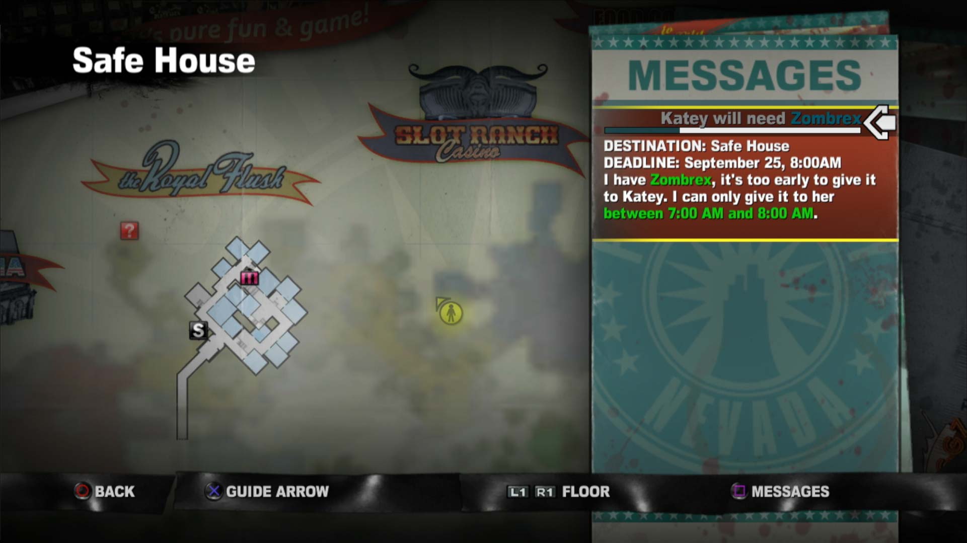 Dead Rising 2 PS3 safe house messages