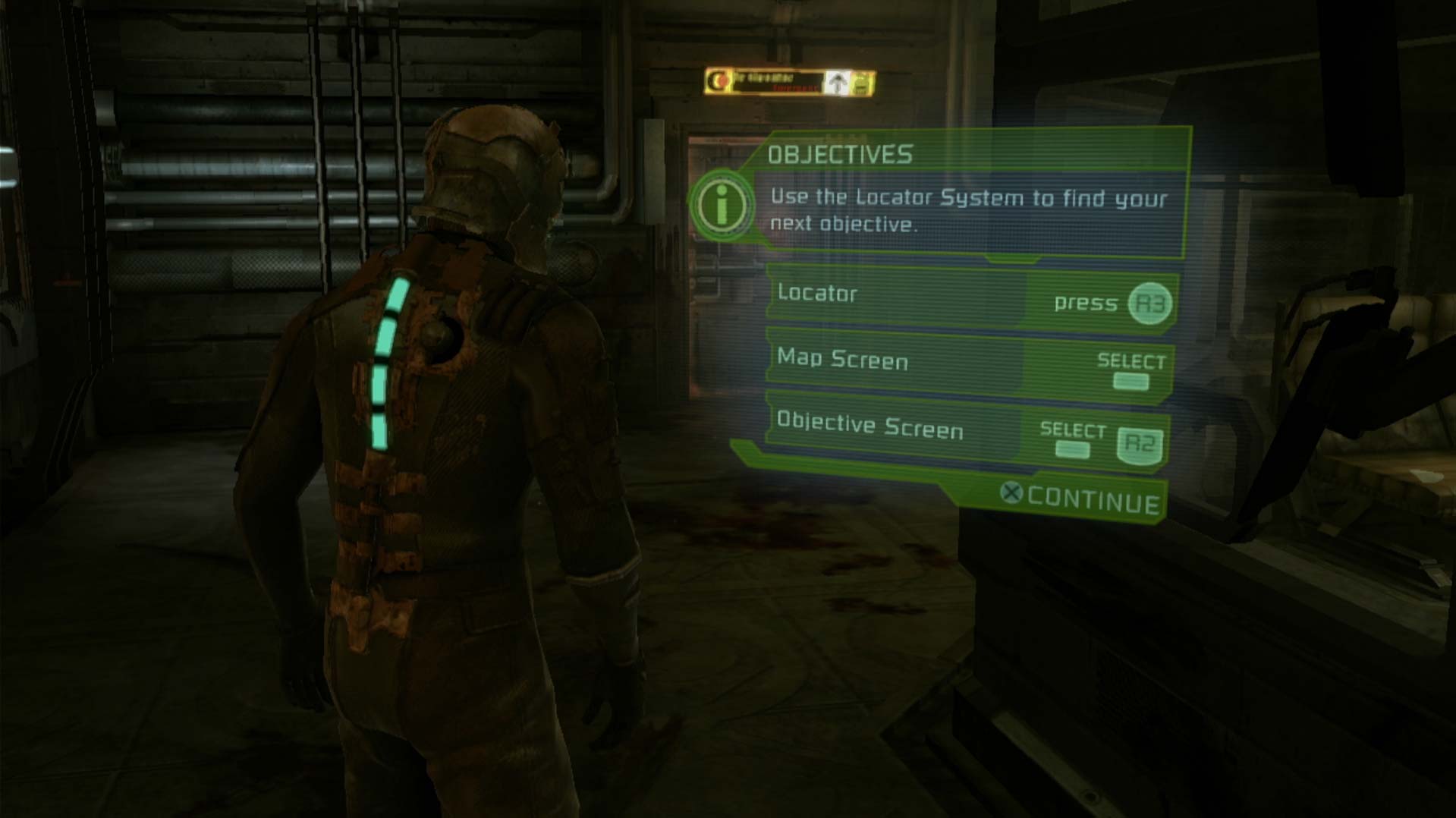 Dead Space PS3 game objectives menu