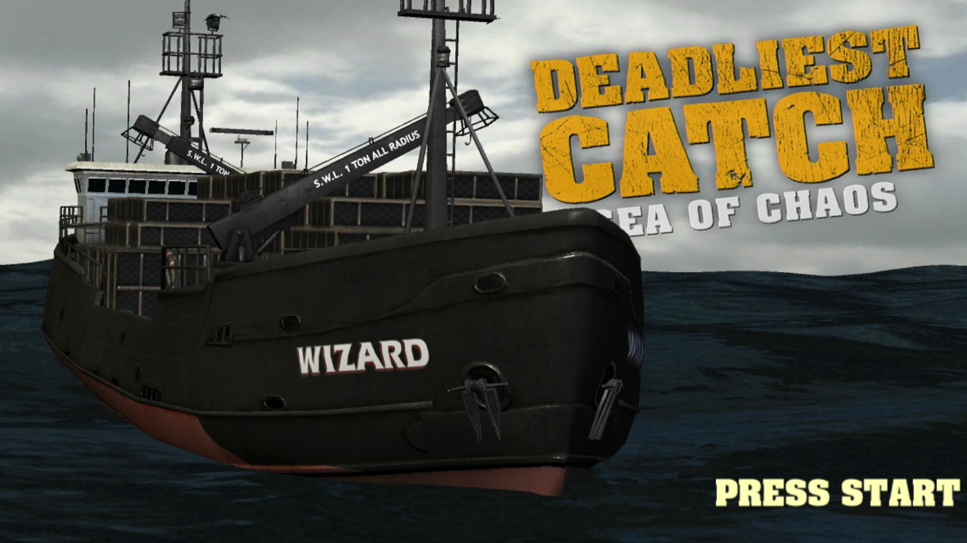 Deadliest Catch Sea of Chaos PS3 game title start screen