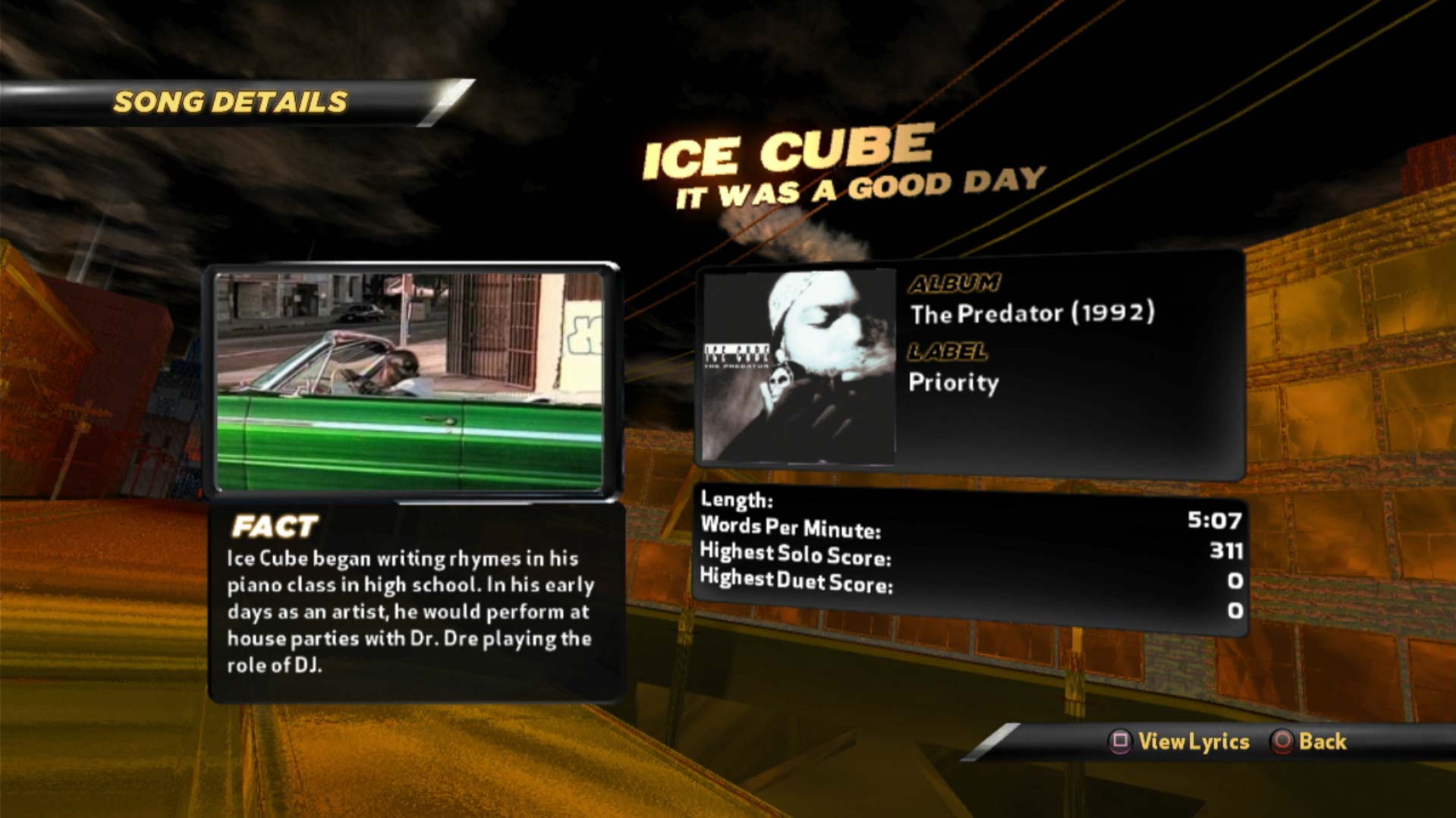 Def Jam Rapstar PS3 ice cube today was a good day