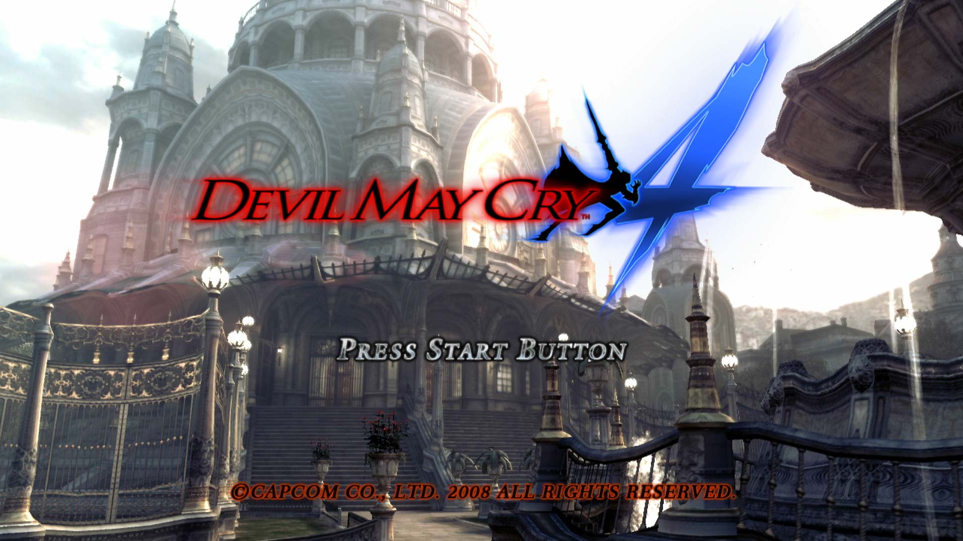 Devil May Cry 4 PS3 game title press start screen