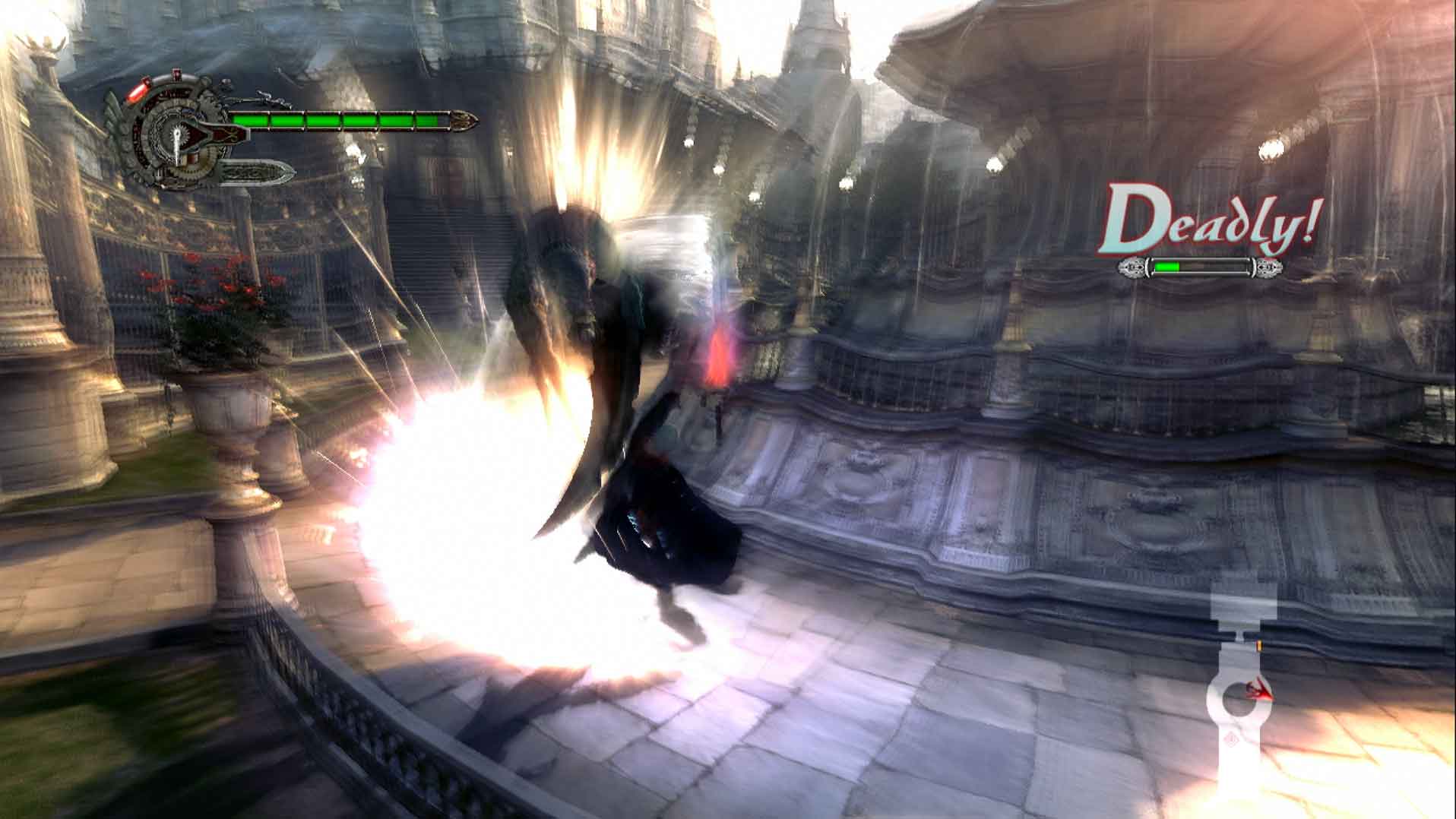 Devil May Cry 4 PS3 fighting enemy deadly move