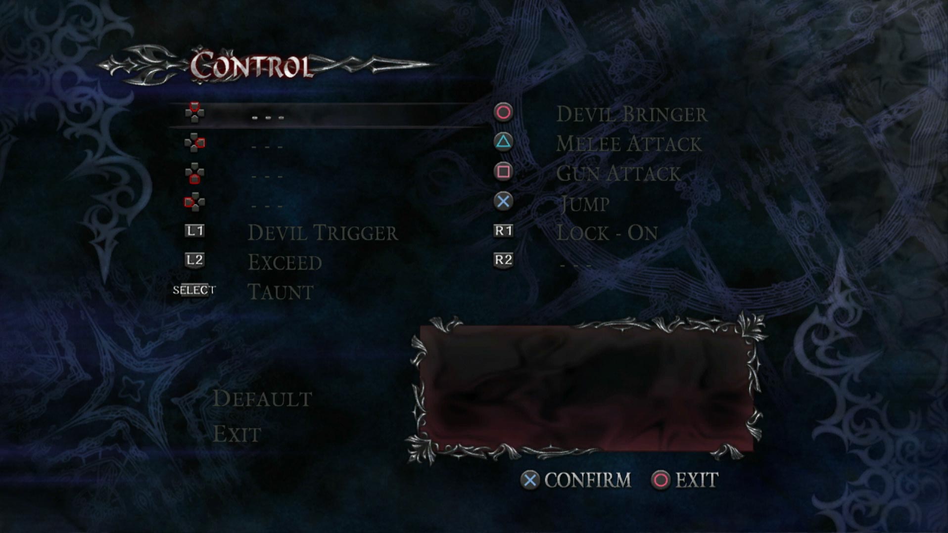 Devil May Cry 4 PS3 game controller button layout