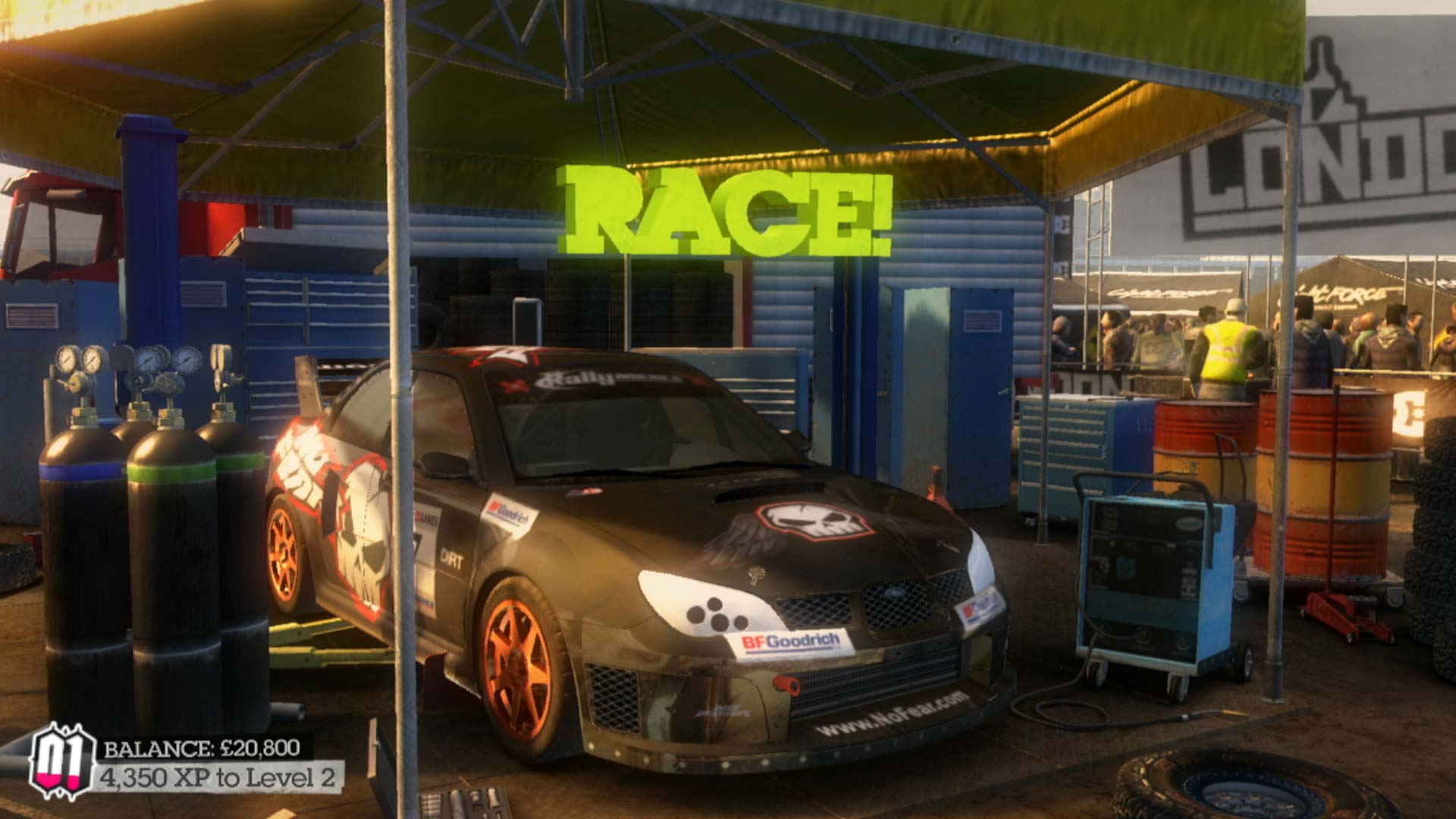 Dirt 2 PS3 parked car subaru wrx