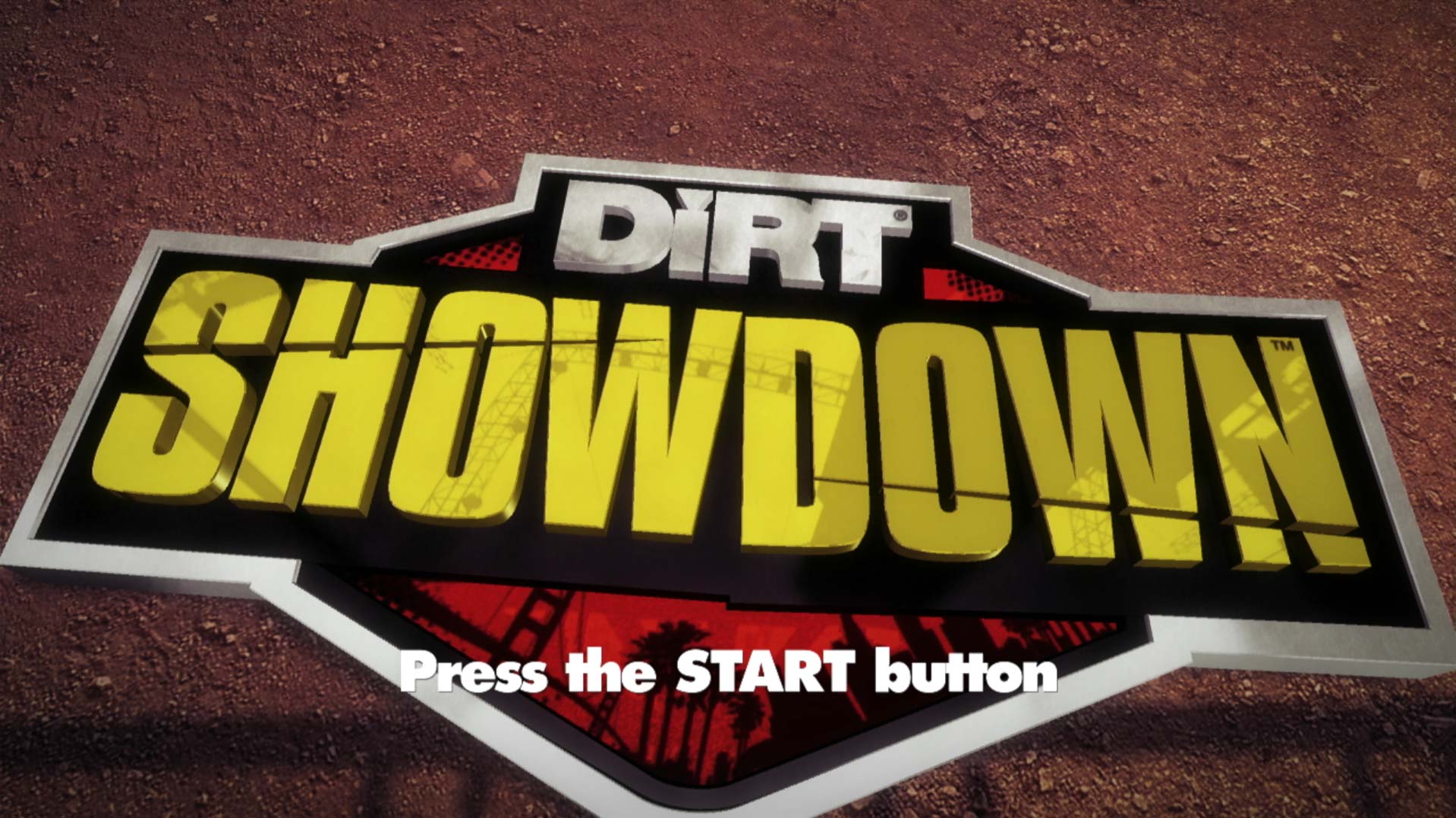 Dirt Showdown PS3 game title start screen