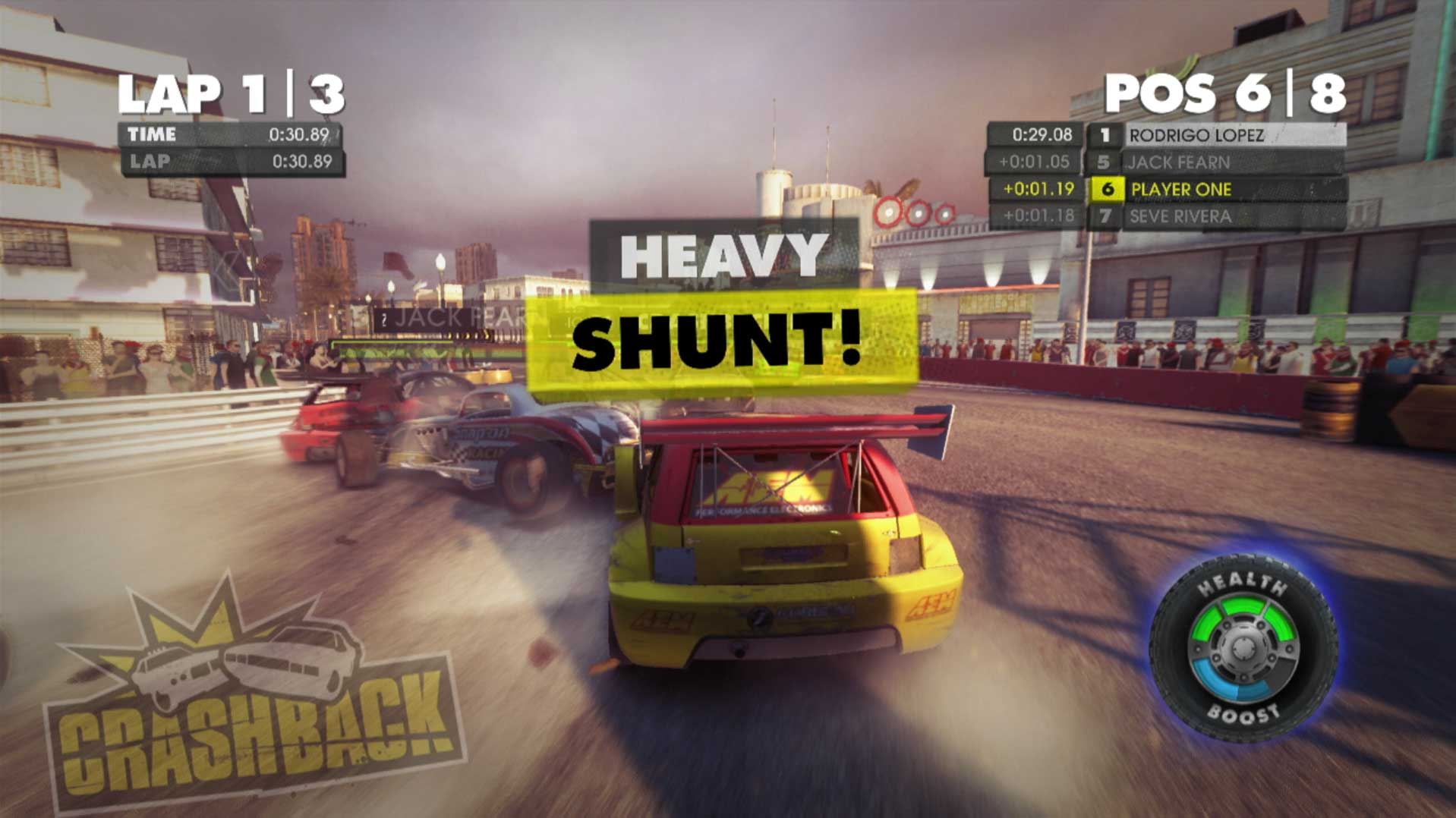 Dirt Showdown PS3 racing gameplay heavy shunt move