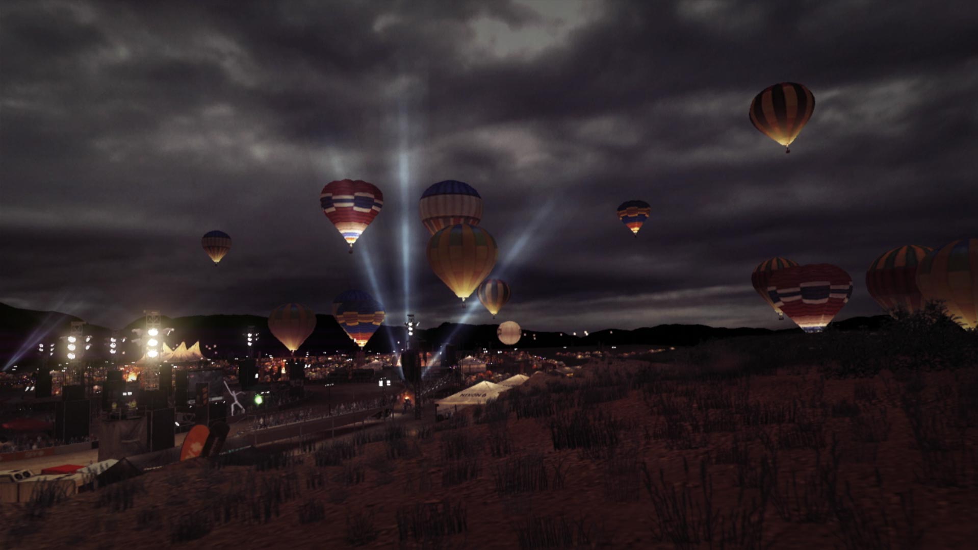 Dirt Showdown PS3 cutscene event hot air balloons