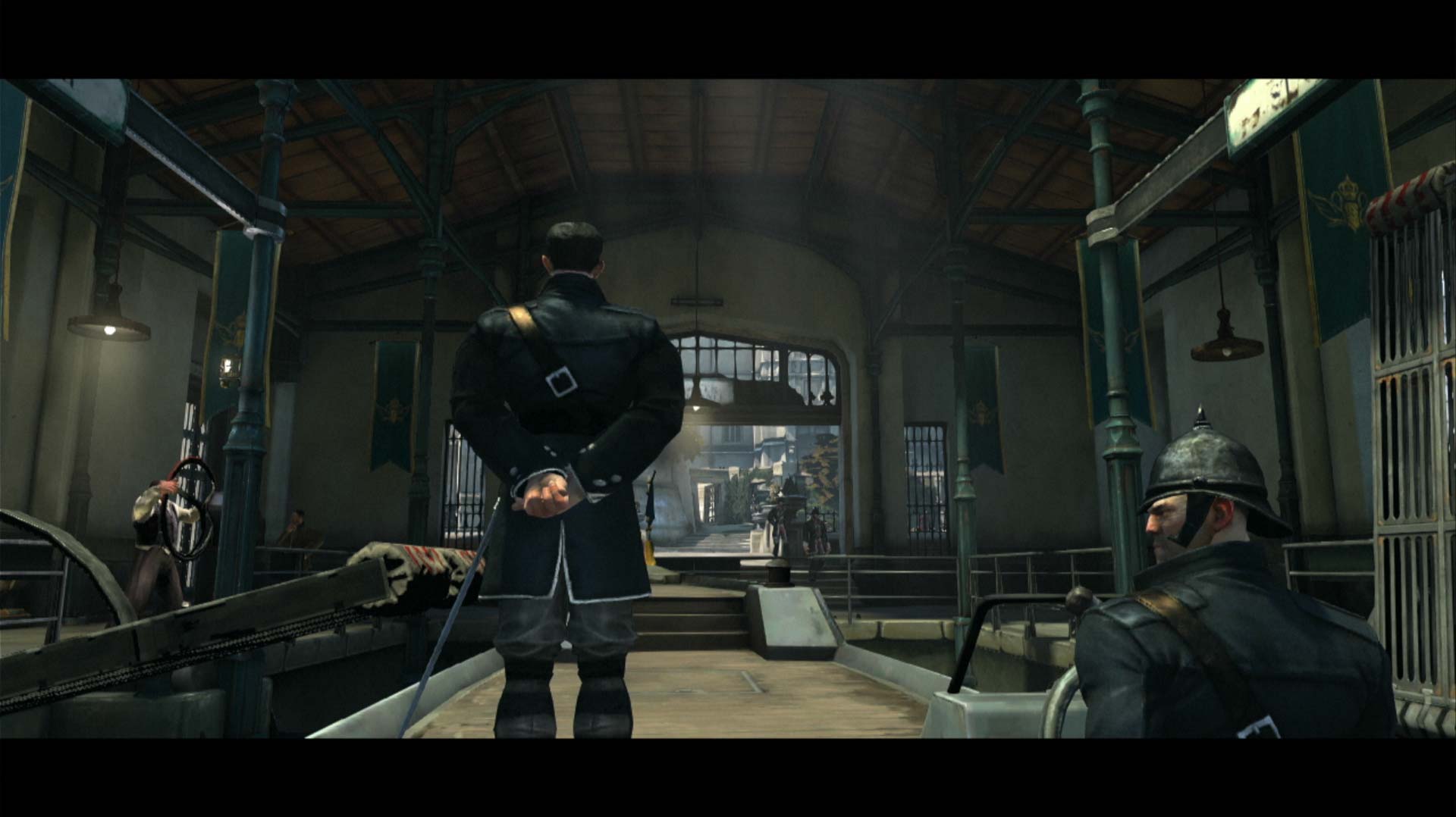 Dishonored PS3 cutscene inside dock