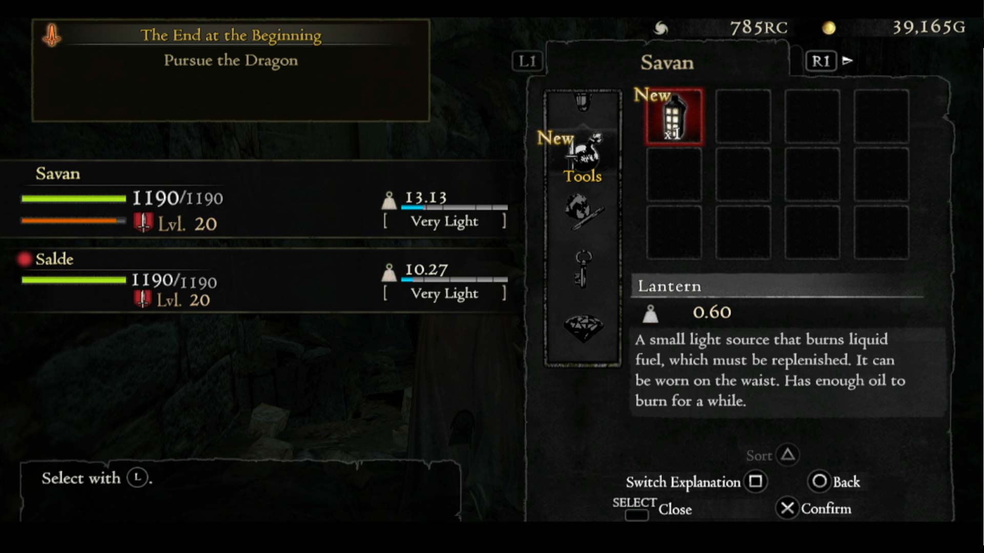 Dragons Dogma PS3 items game menu