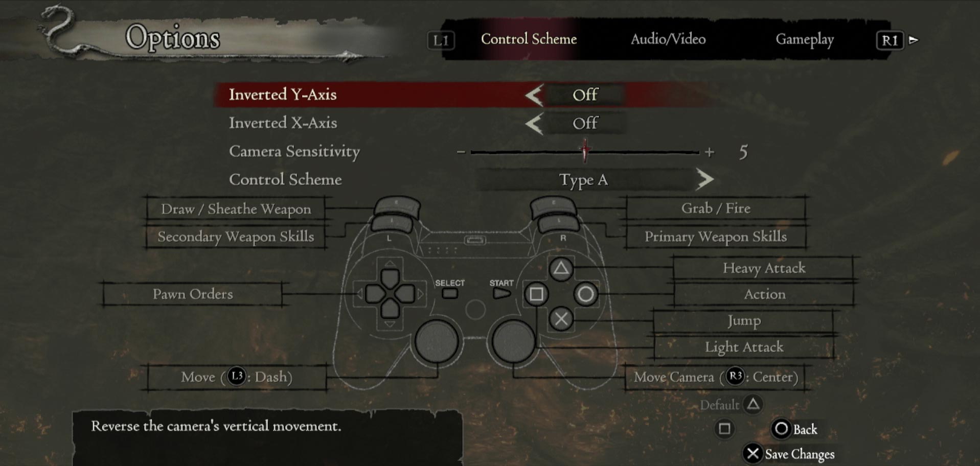 Dragons Dogma Dark Arisen PS3 game controller button layout