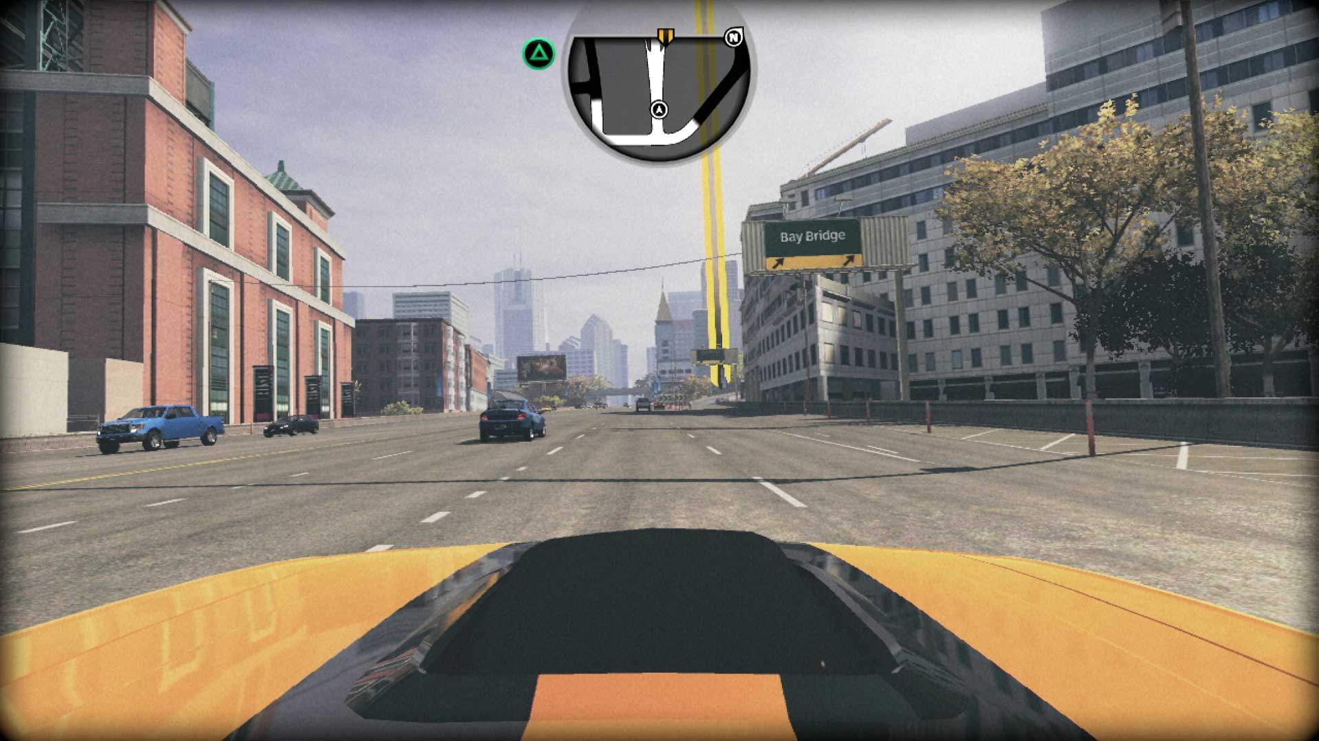 Driver San Francisco PS3 gameplay hood view