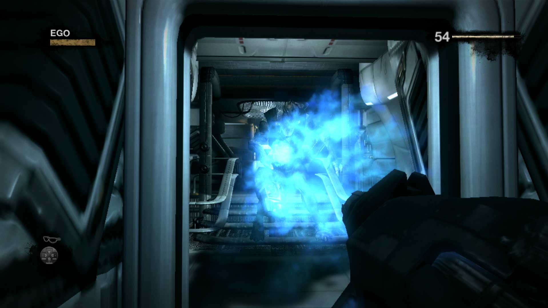 Duke Nukem Forever PS3 shooting blue plasma screenshot