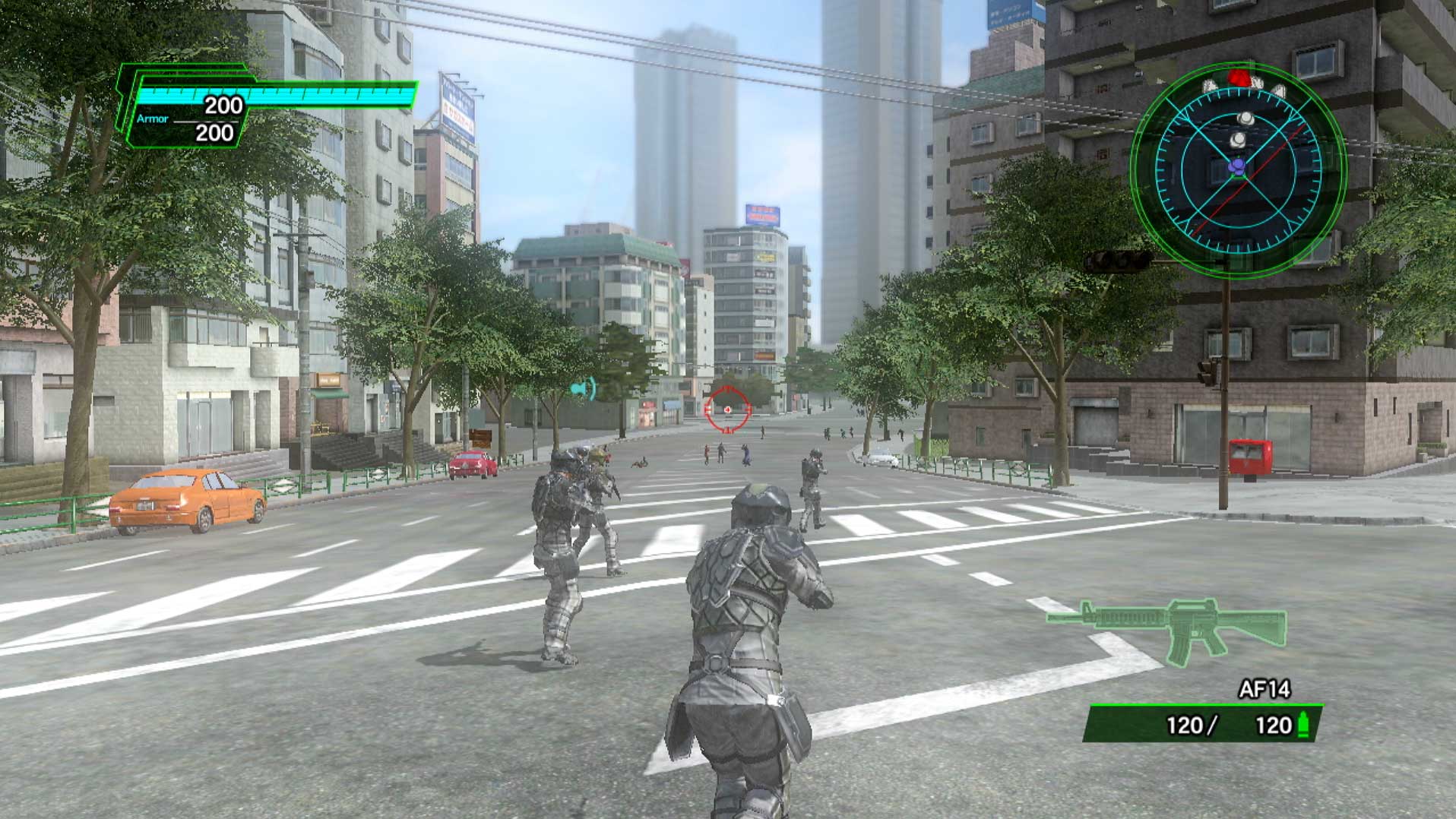 Earth Defense Force 2025 PS3 running city 