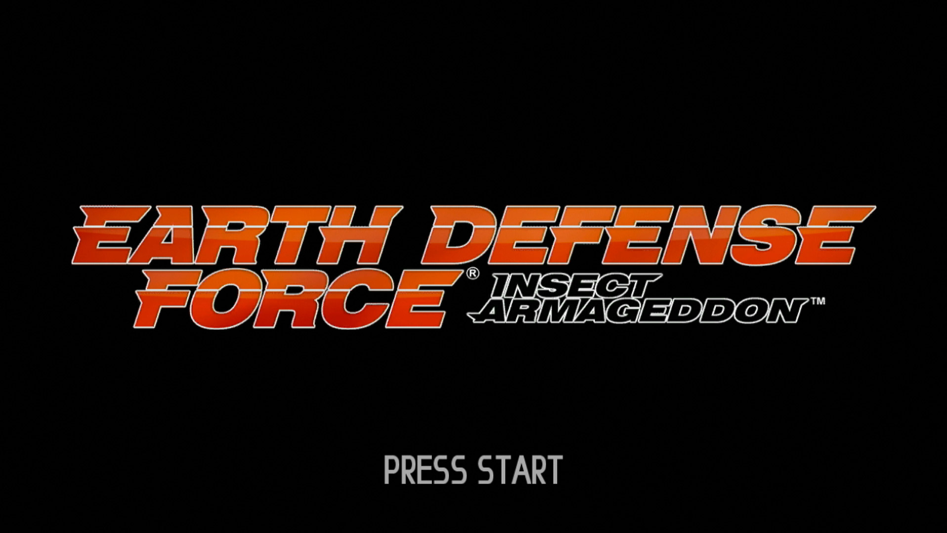 Earth Defense Force Insect Armageddon PS3 game title press start screen