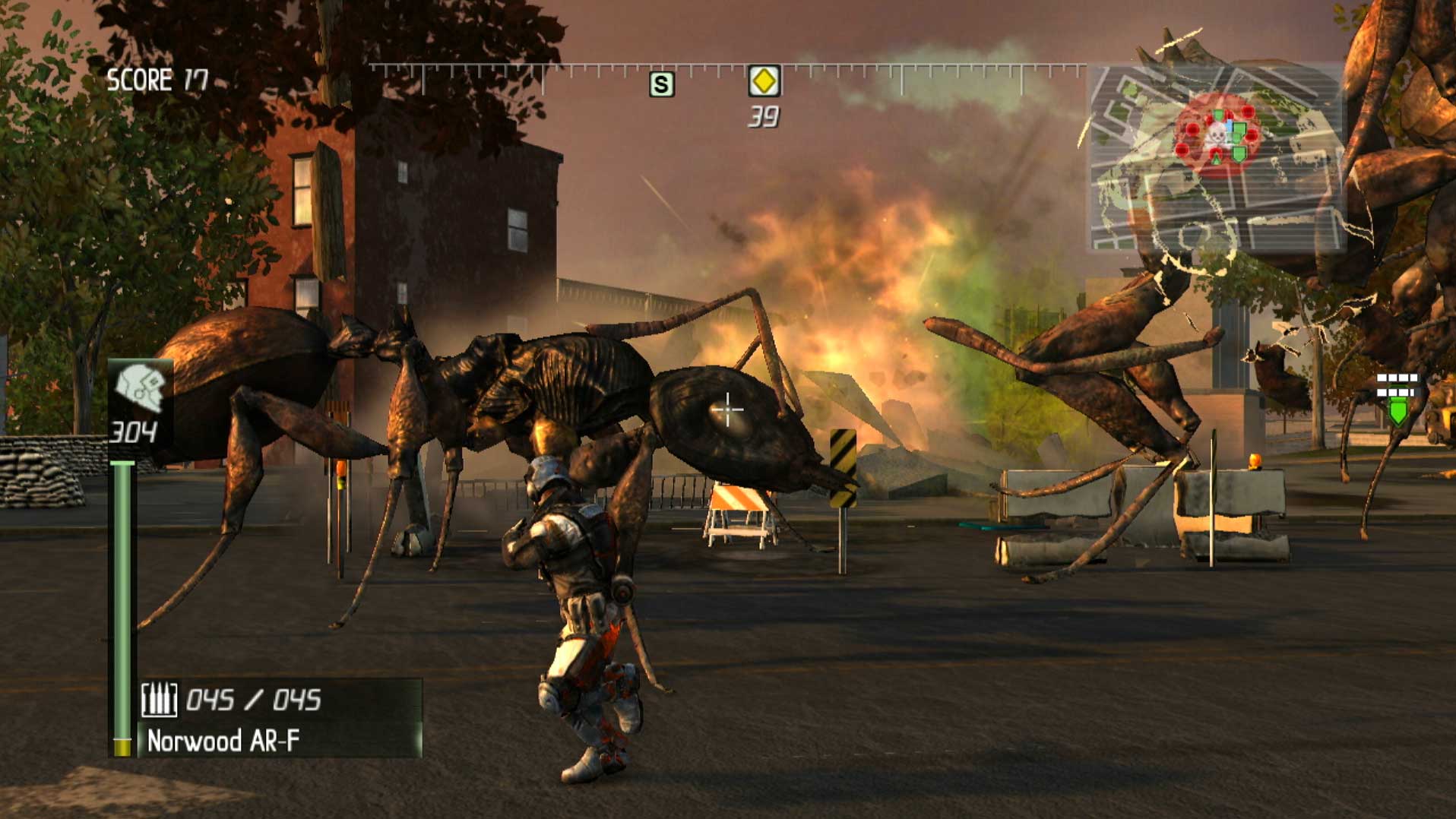 Earth Defense Force Insect Armageddon PS3 ant hill explosion